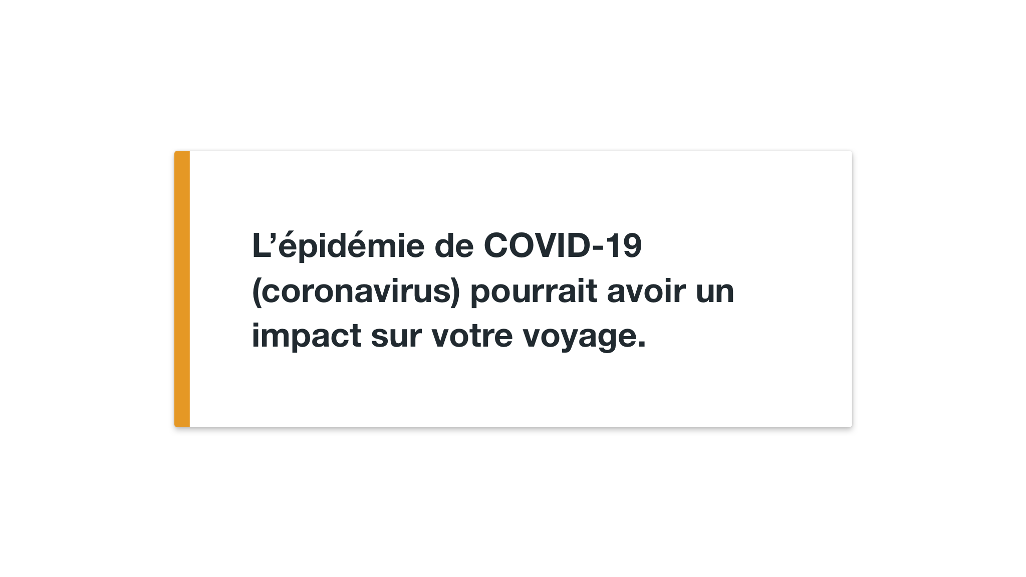 Nouvelles alertes sur KAYAK - Covid-19