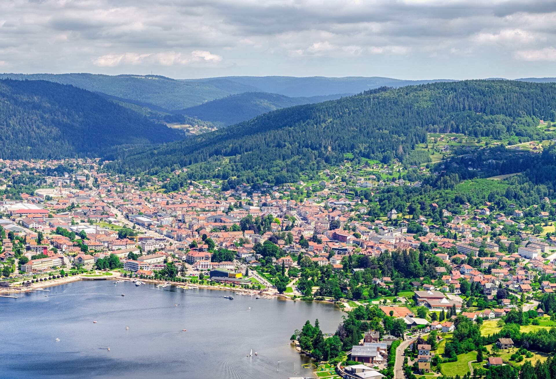 Panoramic view on Gerardmer town in the mountains Vosges, France Lorraine; Shutterstock ID 460085590