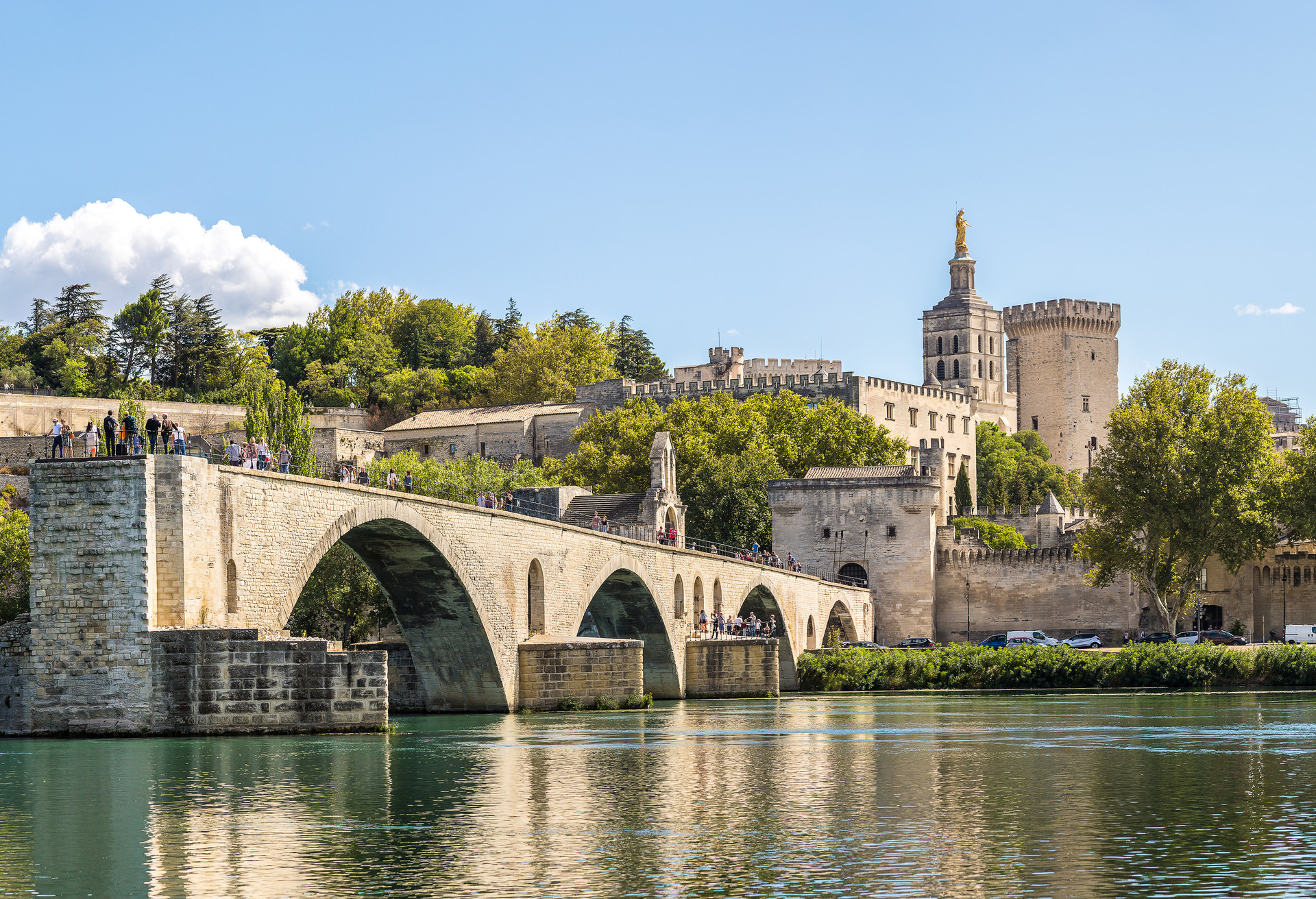 Saint Benezet bridge in Avignon in a beautiful summer day, France; Shutterstock ID 728411542