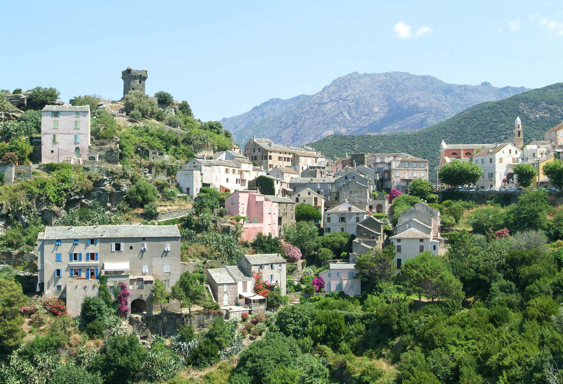 The village of Nonza on Corsica island, France