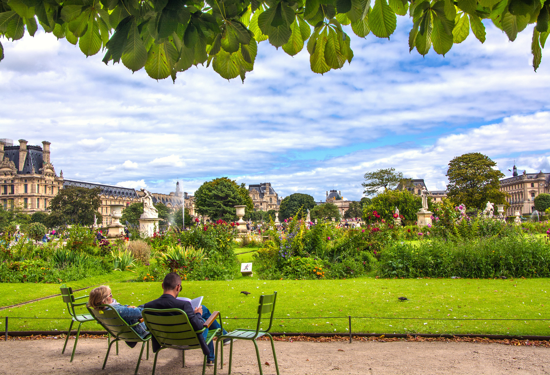 Garden of Tuileries (Jardin des Tuileries) outside the Louvre in Paris, France; Shutterstock ID 214331251