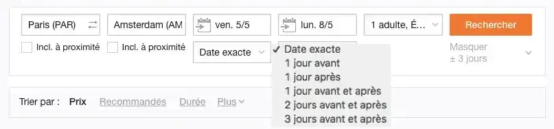 dates flexibles