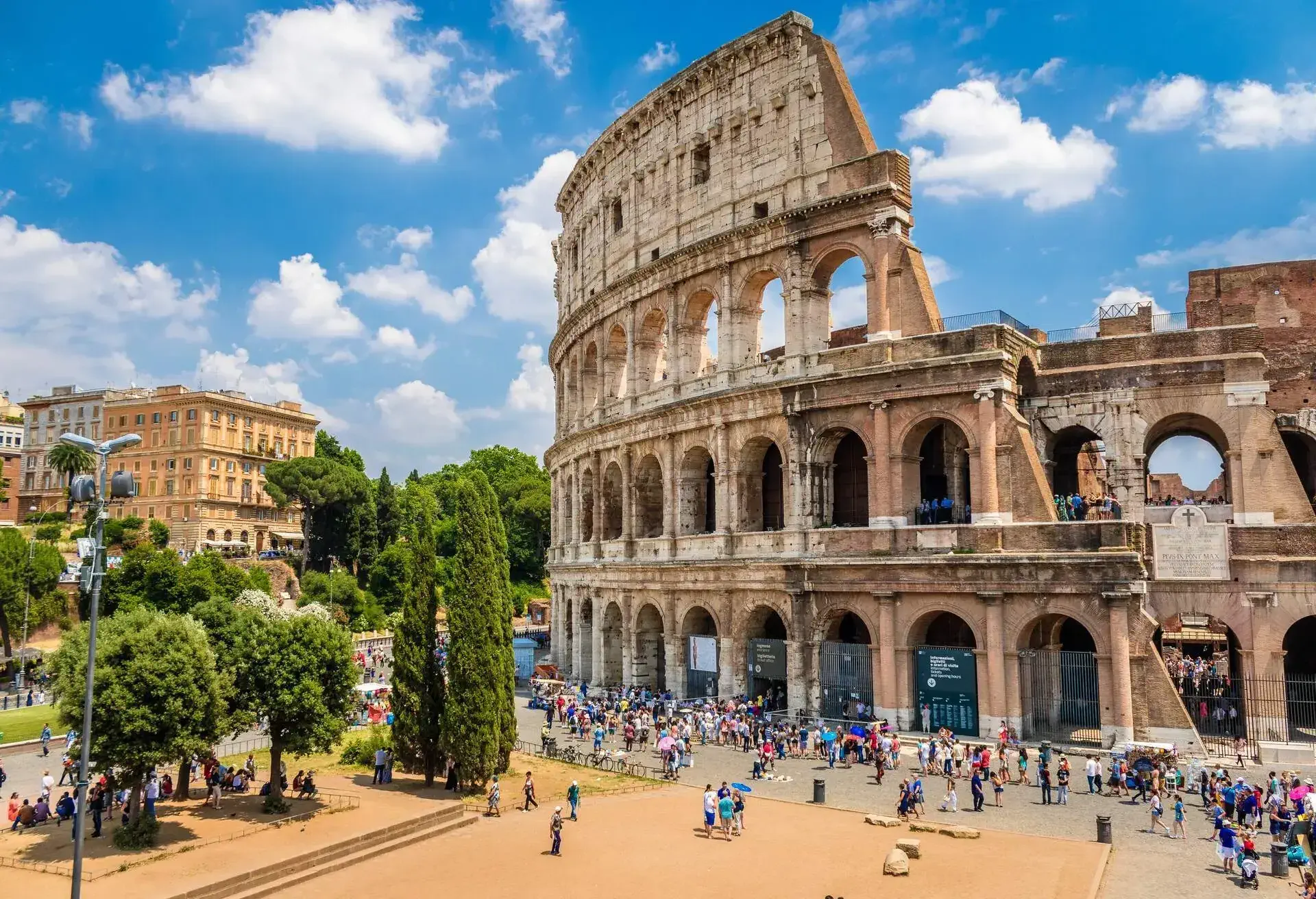 View of the Colosseum in Rome