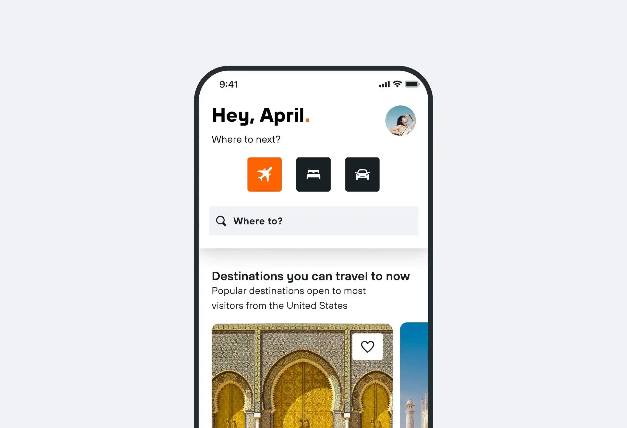 Mockup of the KAYAK website on a smartphone