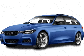 Blue estate car