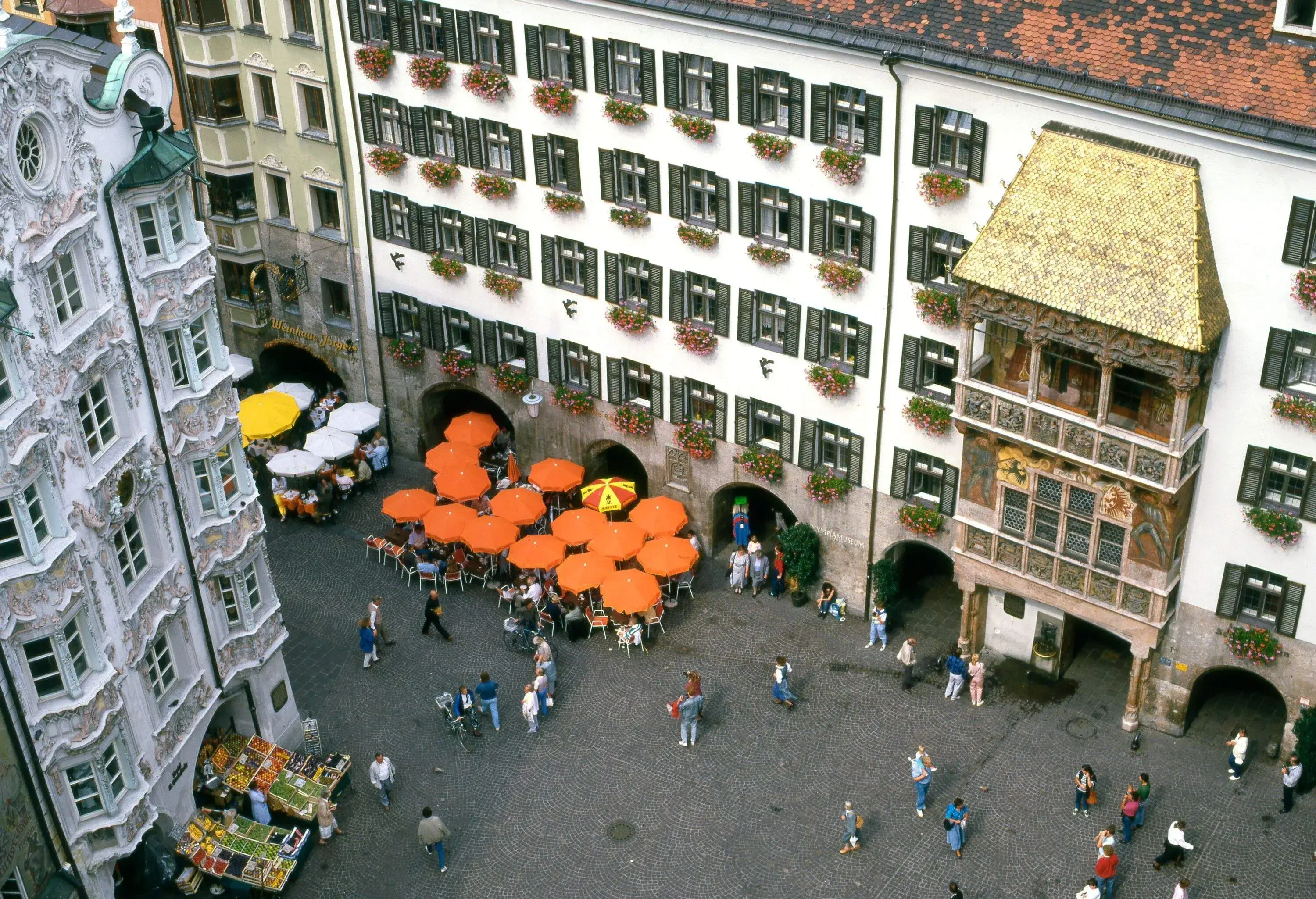 A photo of a square in Innsbruck.