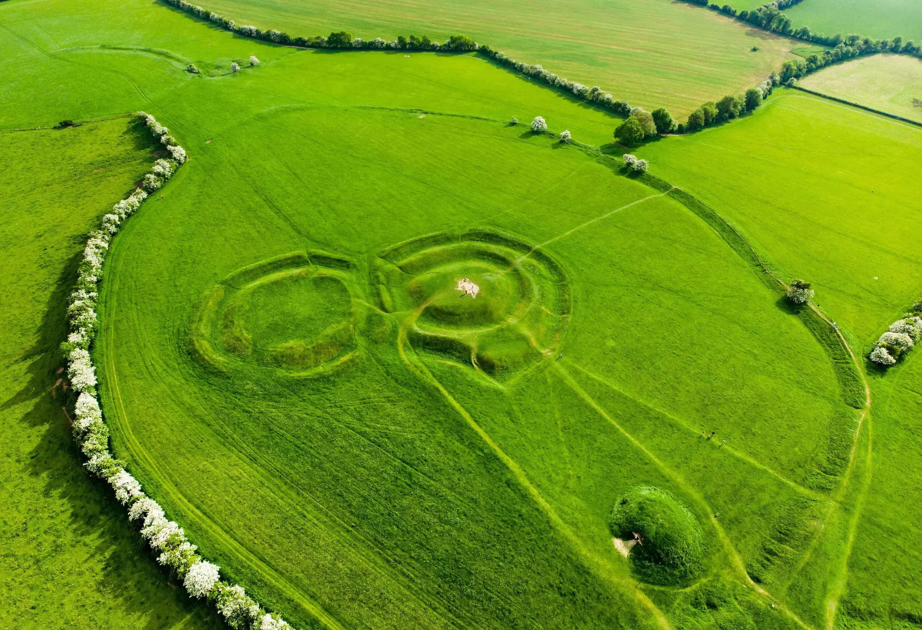View from the sky of the Hill of Tara