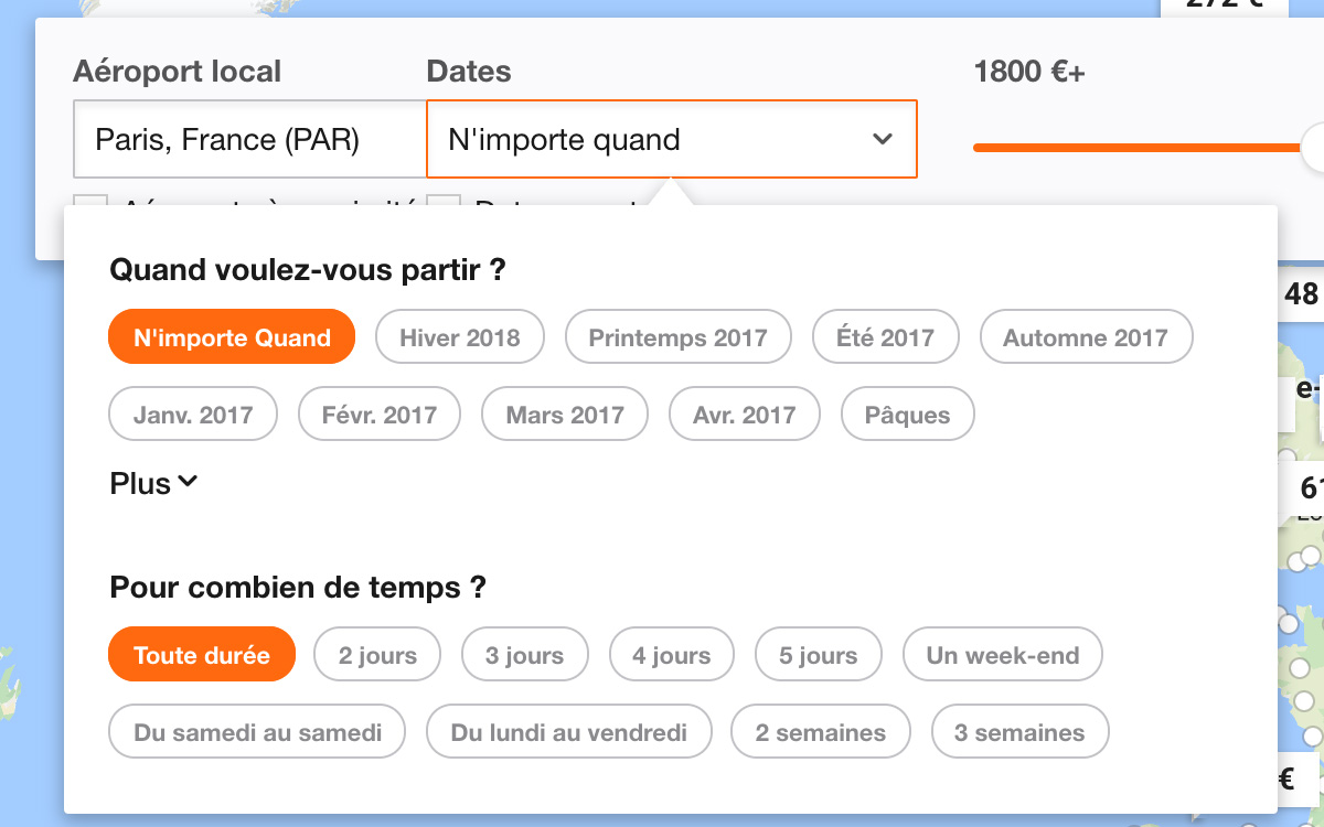 KAYAK Explore Une carte pour trouver les meilleurs vols KAYAK