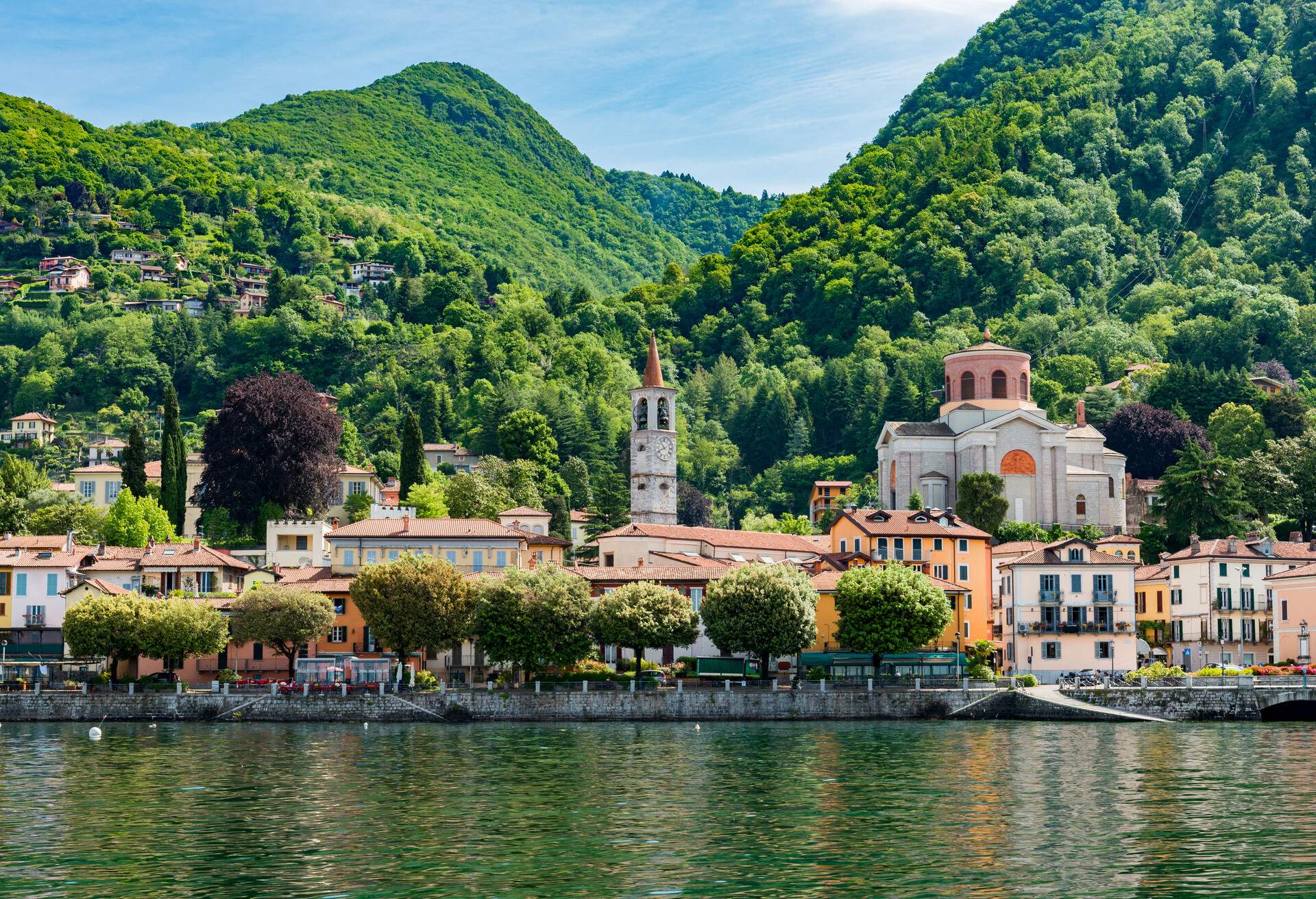 Luino in Italy at Lake Maggiore