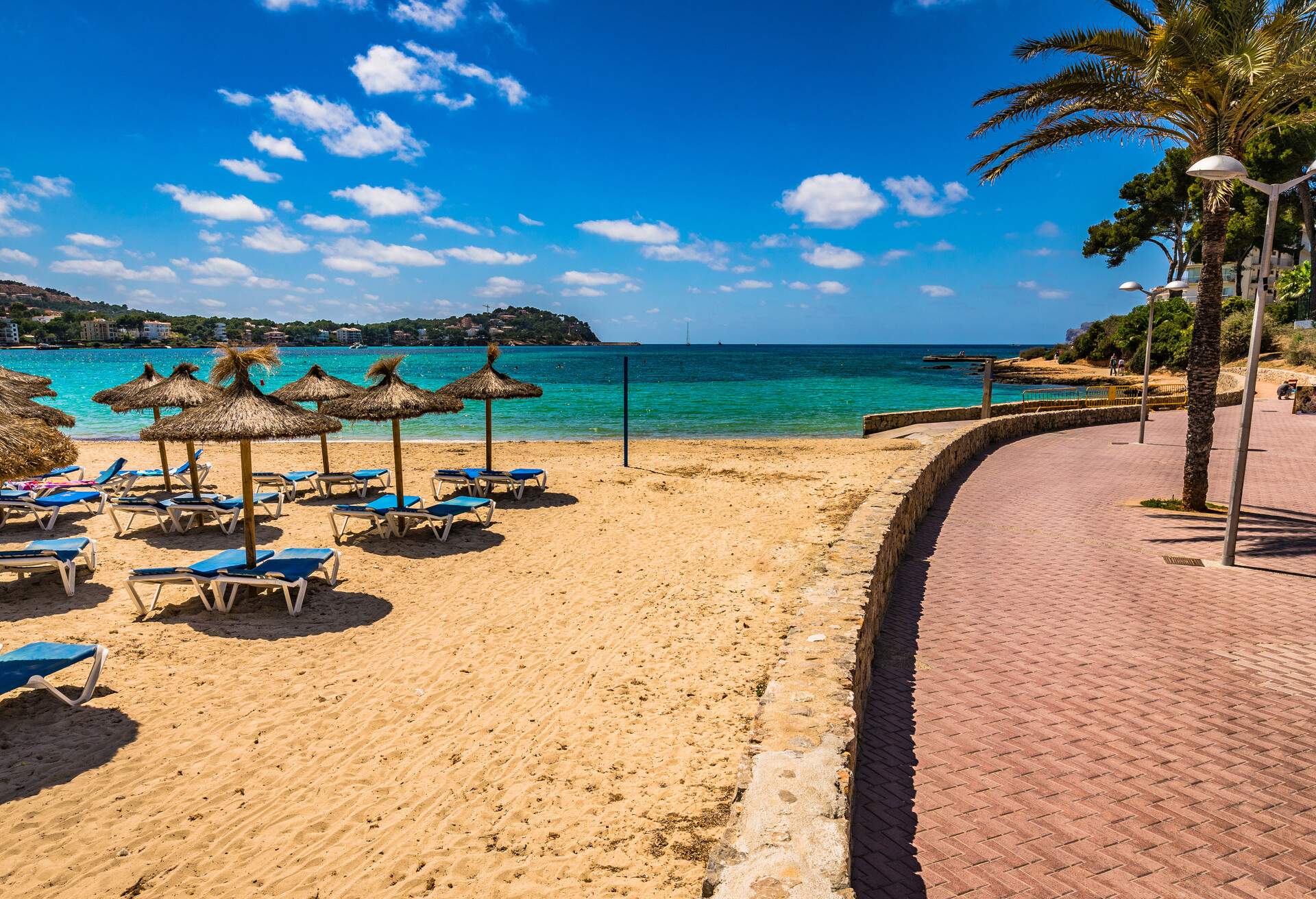 Sand beach in Santa Ponsa, Mallorca, Spain Mediterranean Sea, Balearic islands