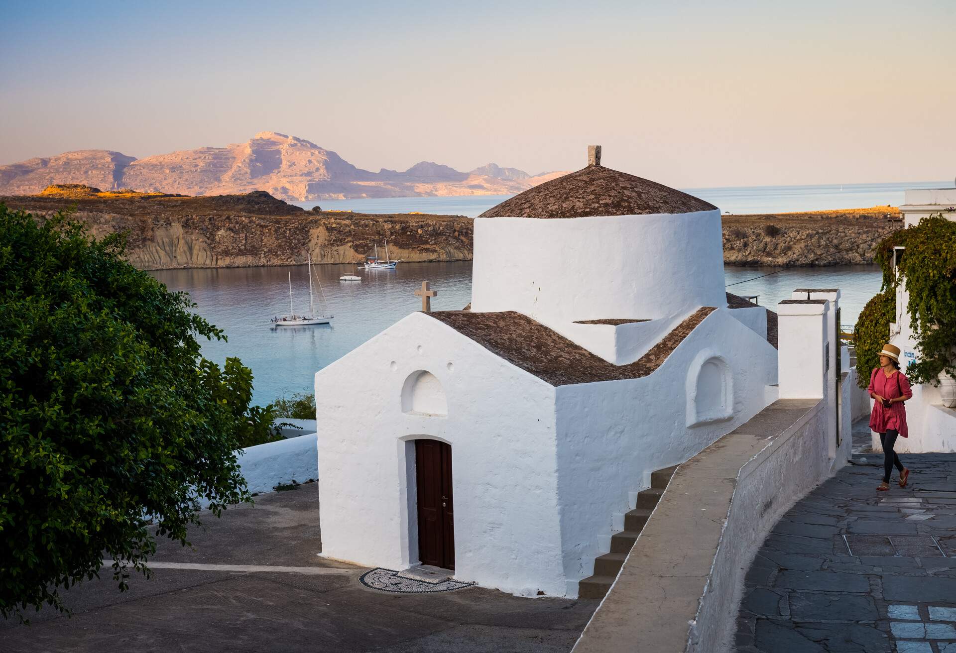 DEST_GREECE_RHODES_St George's Chapel at the Lindos_GettyImages-626229698