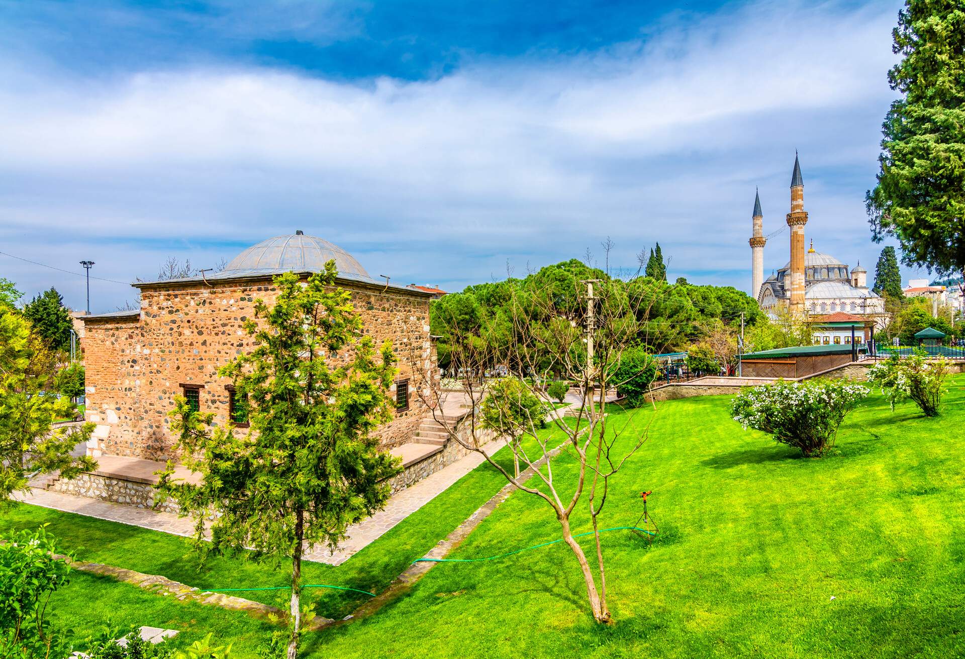 Saruhan Bey Tomb and Muradiye Mosque in Manisa, Turkey; Shutterstock ID 1384894952