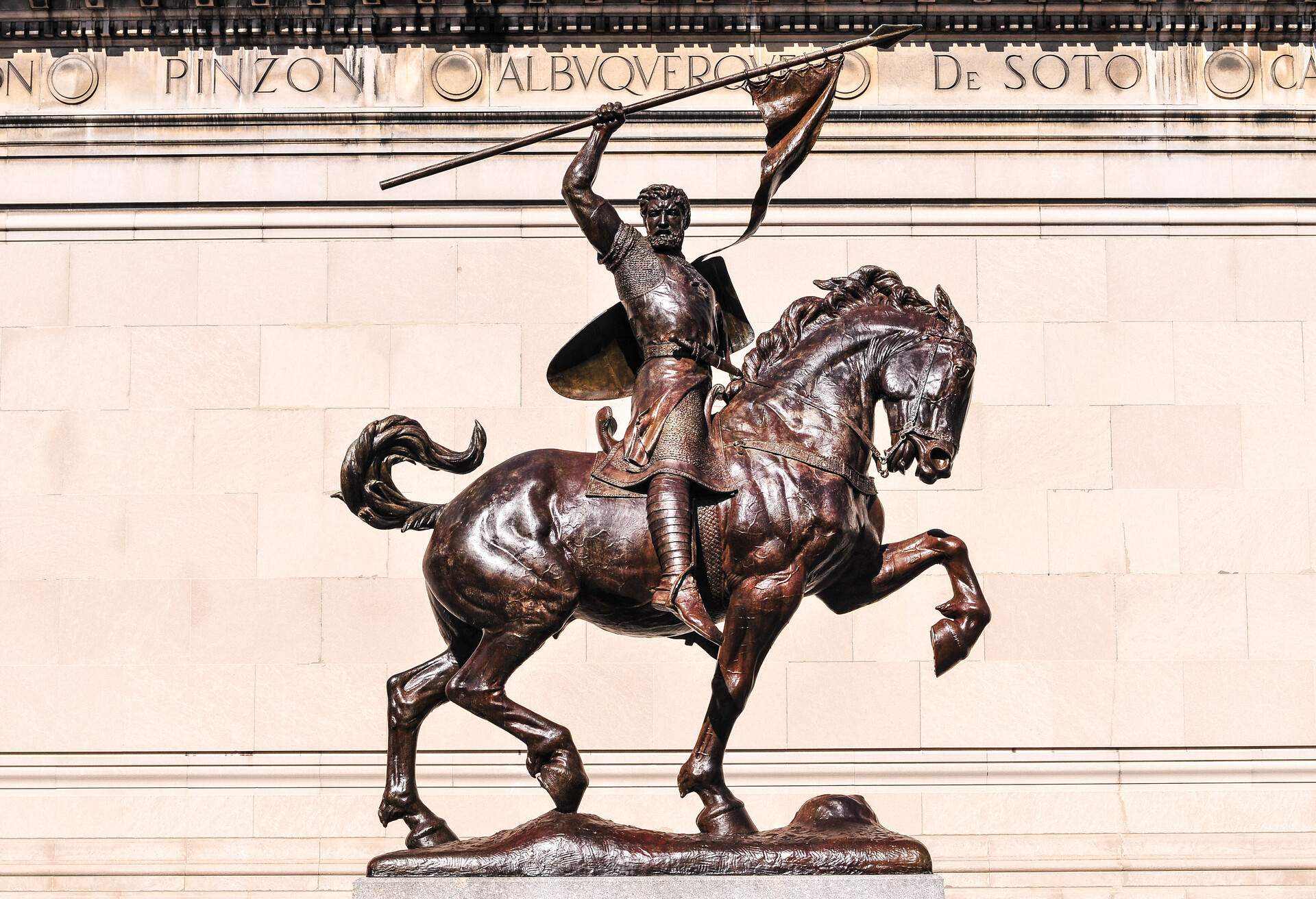 Equestrian statue of legendary Spanish Castilian nobleman and military leader El Cid at the Hispanic Society of America Museum at 155th Street and Broadway.