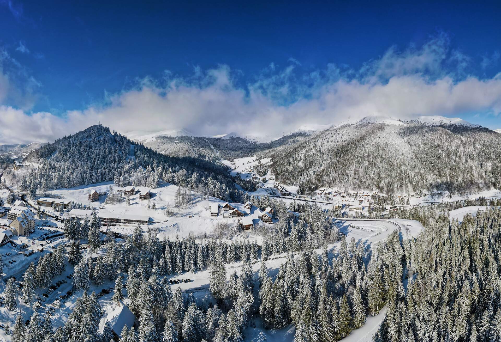 panoramic view of the french ski  resort 