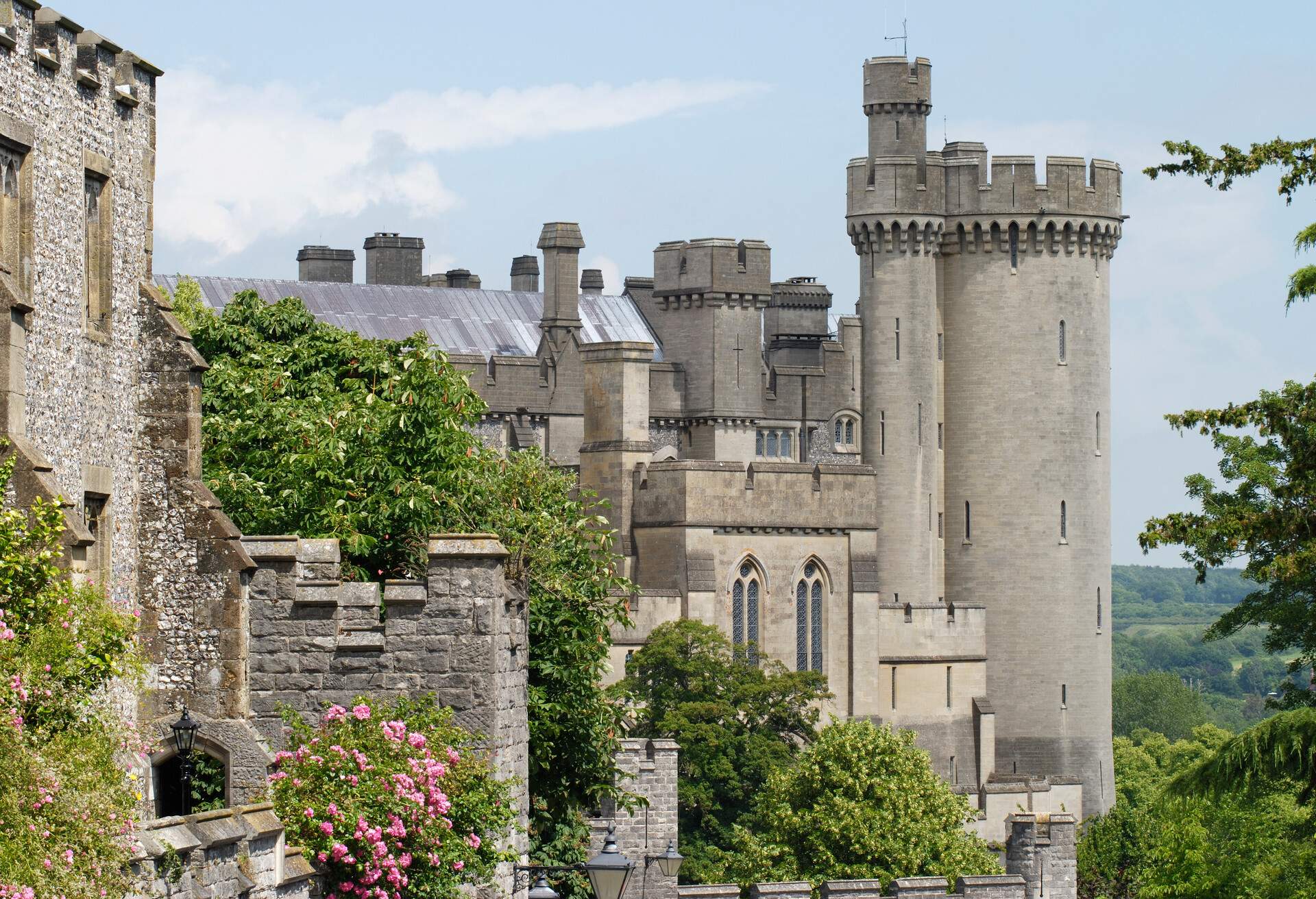 Castle keep, walls and tower. Arundel. West Sussex. England