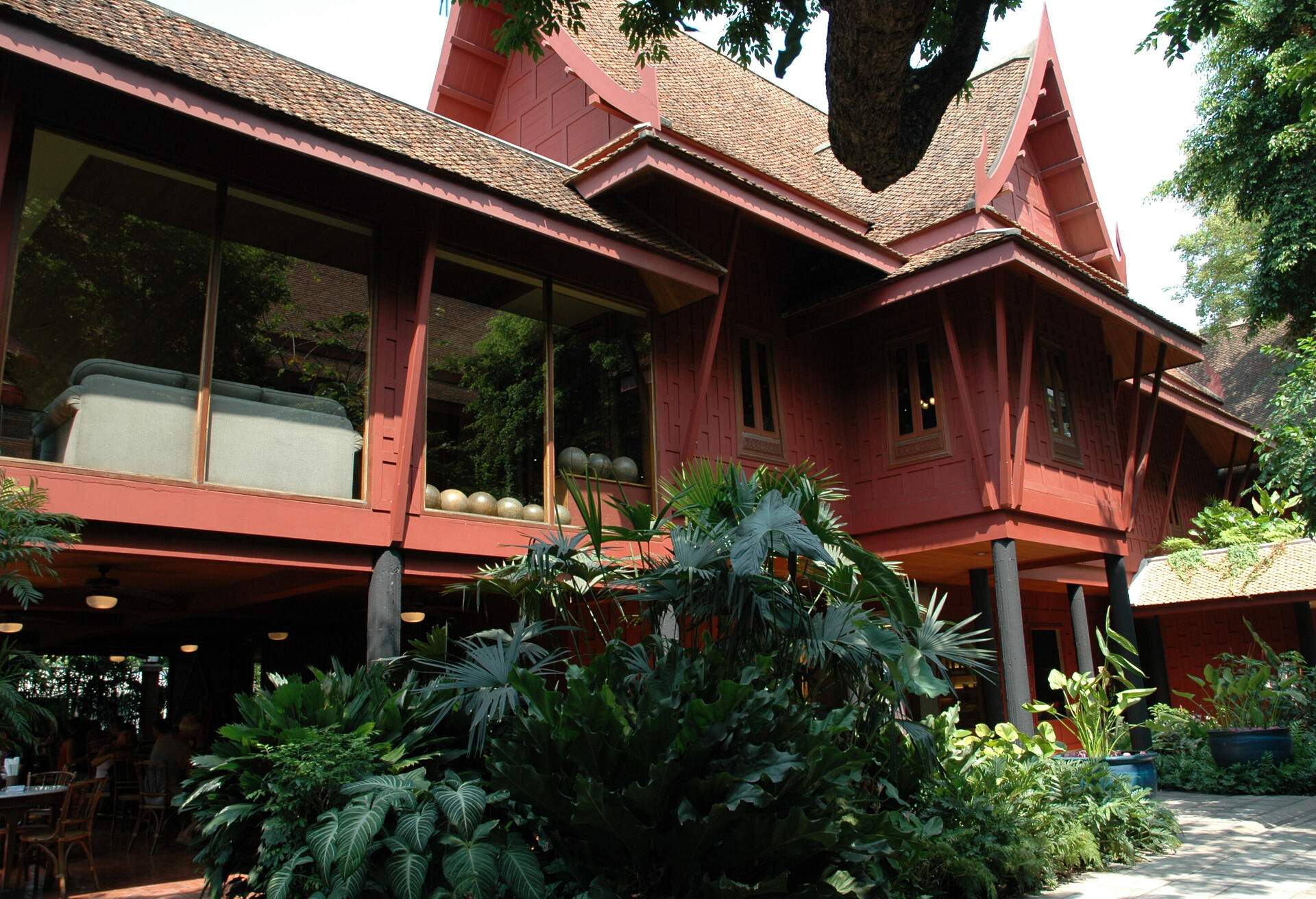The Jim Thompson's teak House in Bangkok  is a typical example of a traditional Thai house.