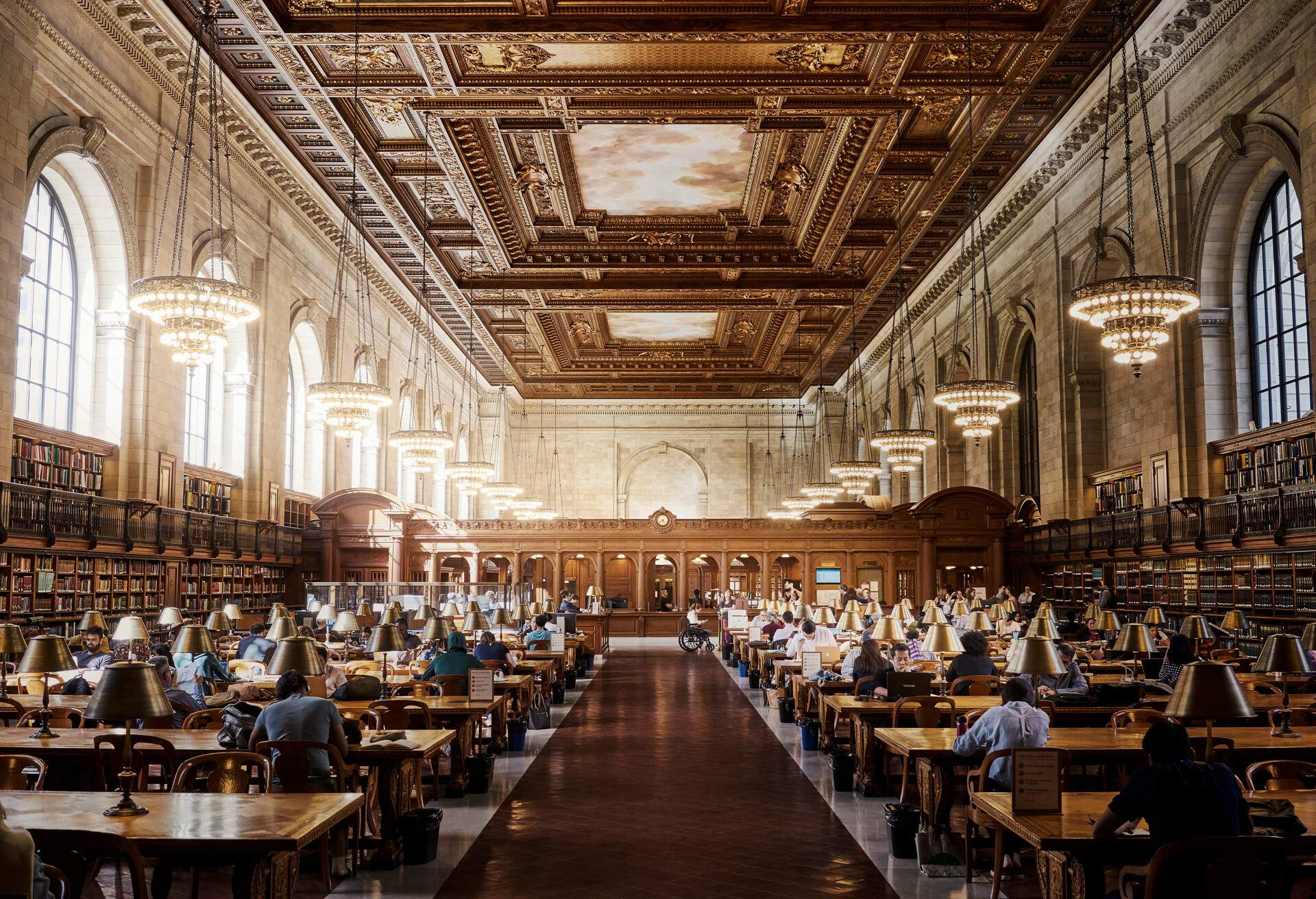View of New York Public Library, NYC, USA
