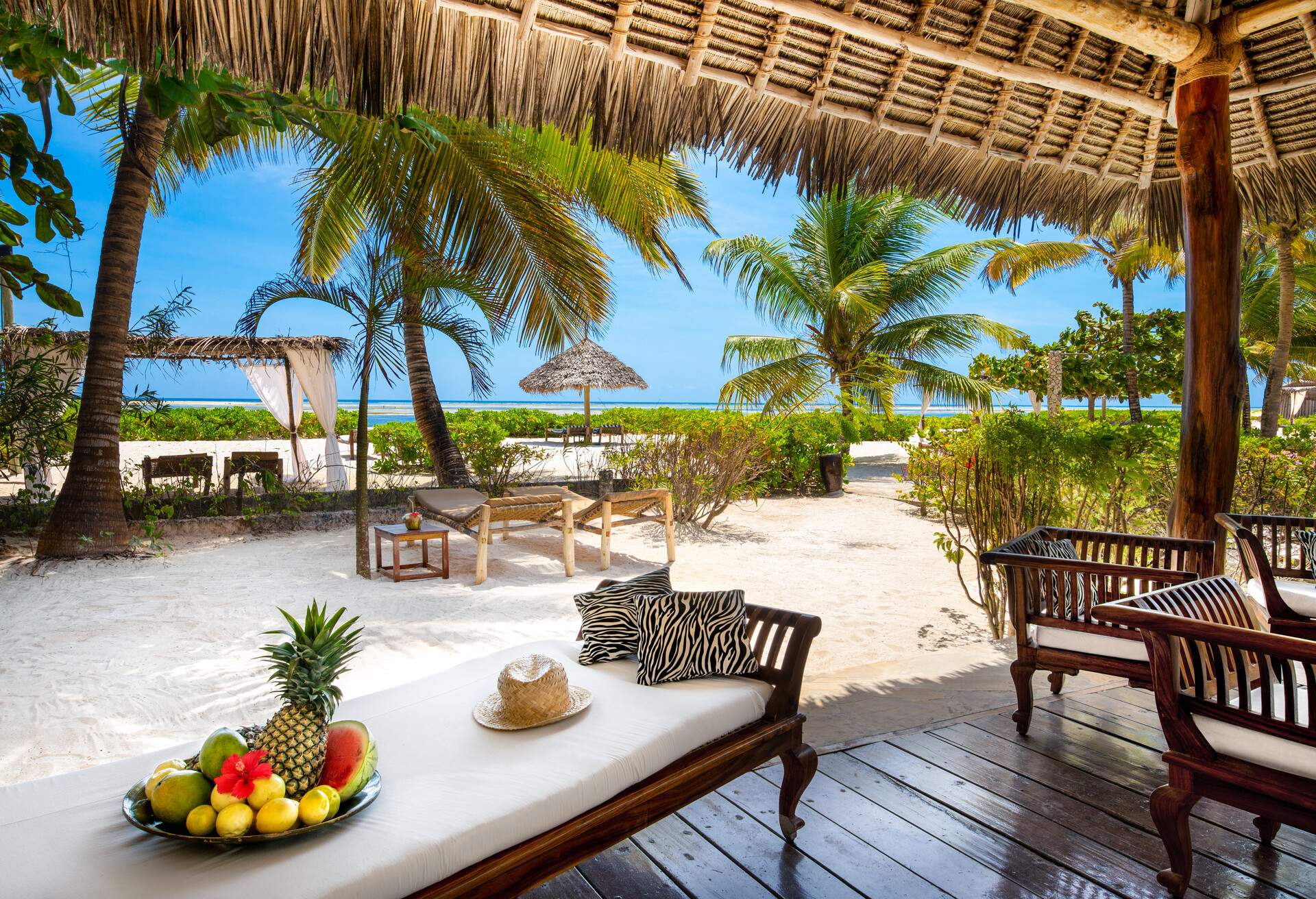 Enjoying holidays in private villa near Indian ocean (Zanzibar island, Tanzania). Property released.