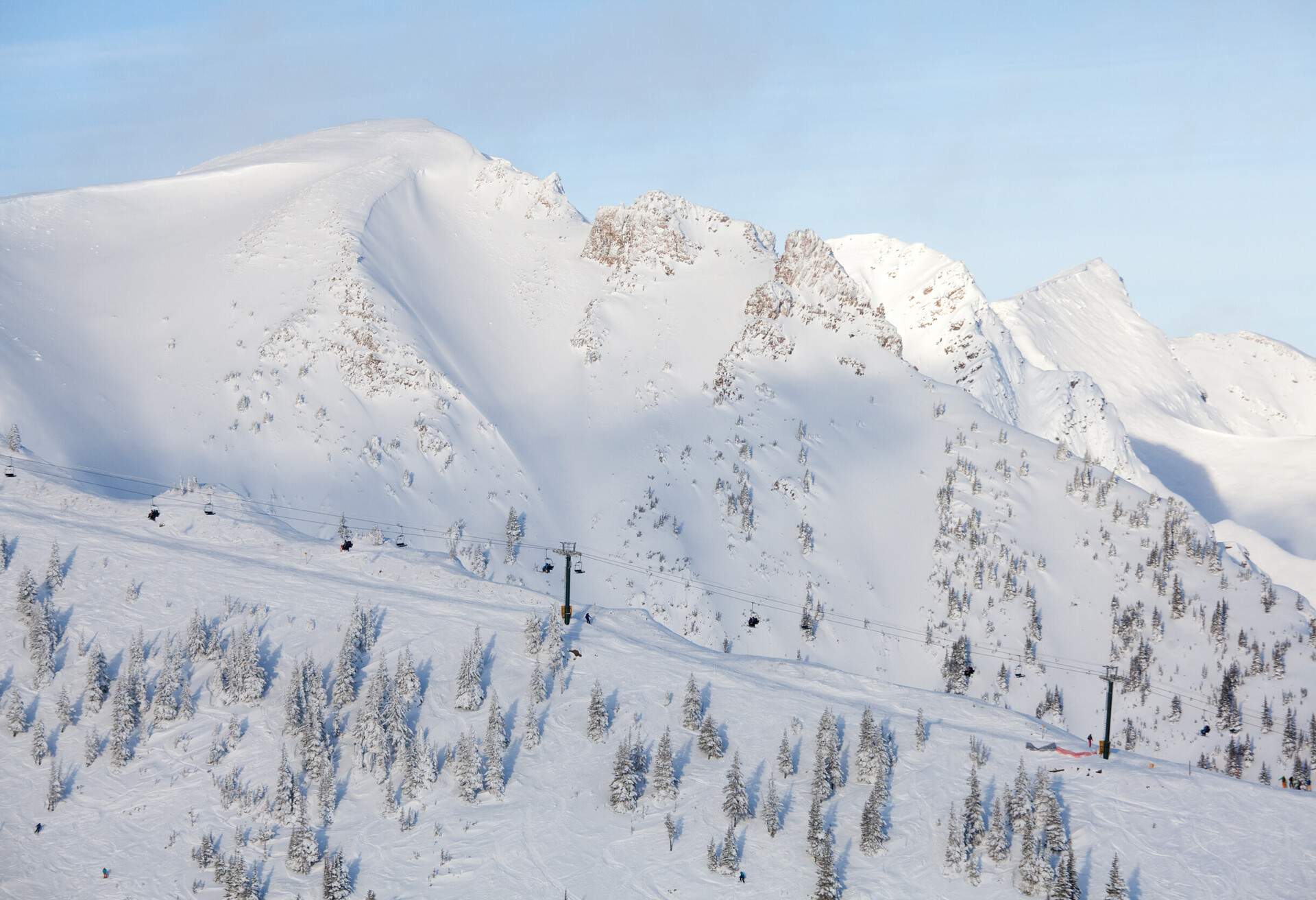 The incredible Ozone area and the Stairway to Heaven Chairlift at Kicking Horse Mountain Resort near Golden, British Columbia, Canada.