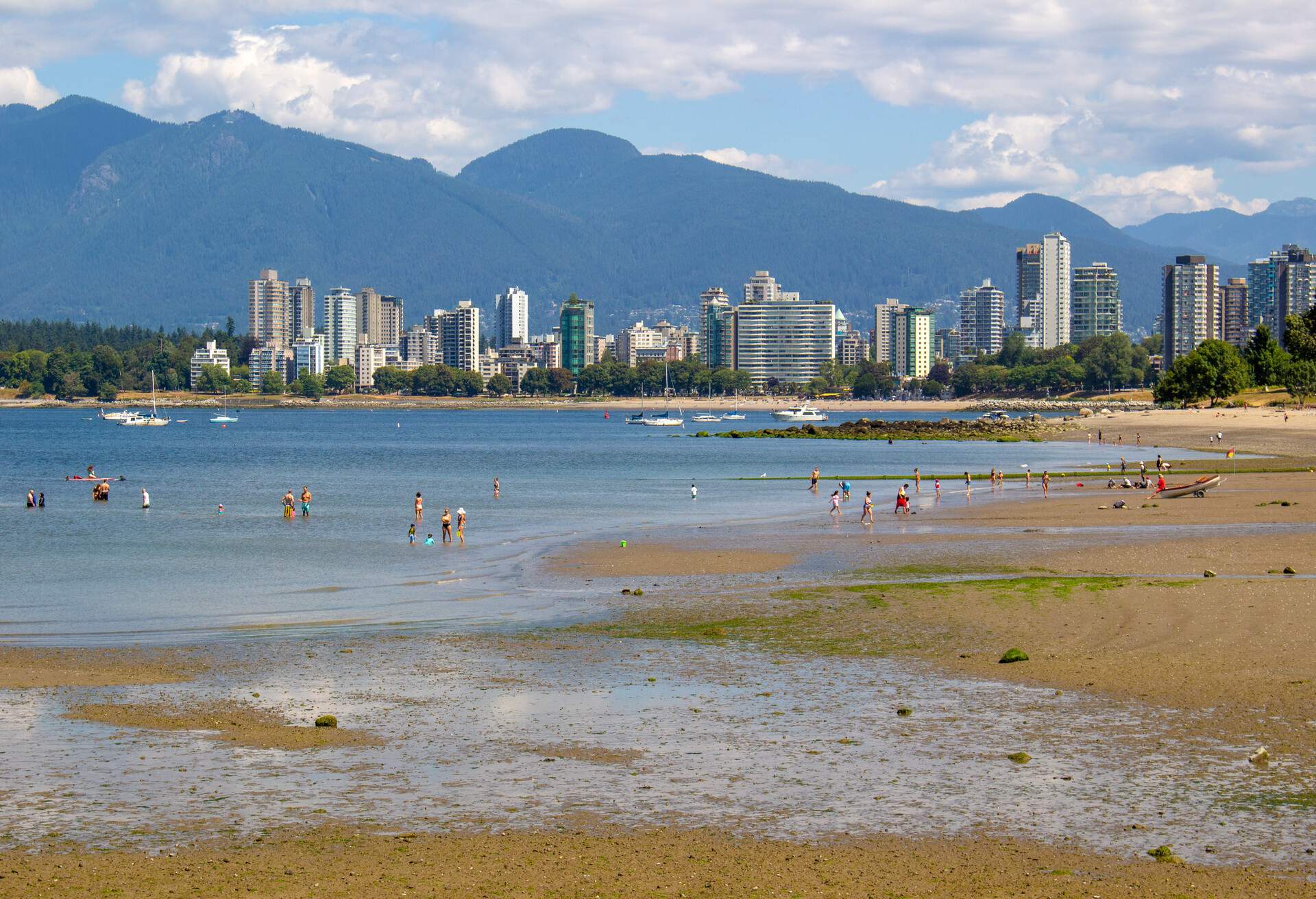 View from Kitsilano Beach in Vancouver, British Columbia, Canada.