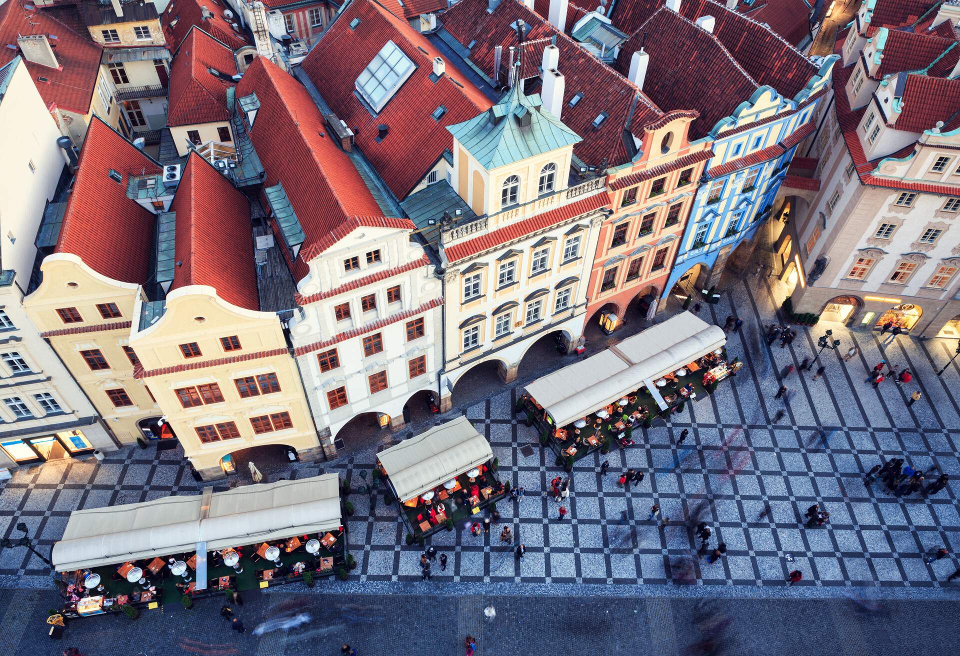 View of Prague from the astronomical clock tower.