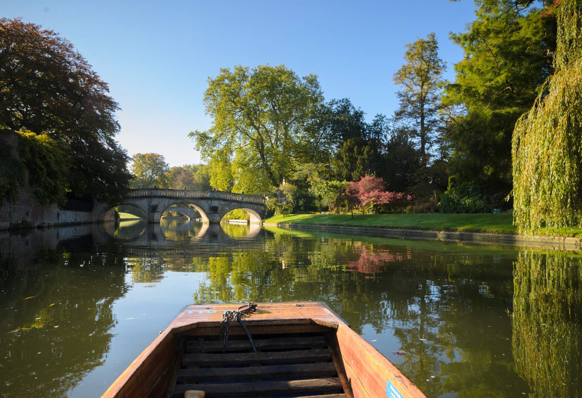 Traditional leisure activity - punting on the river Cam in Cambridge