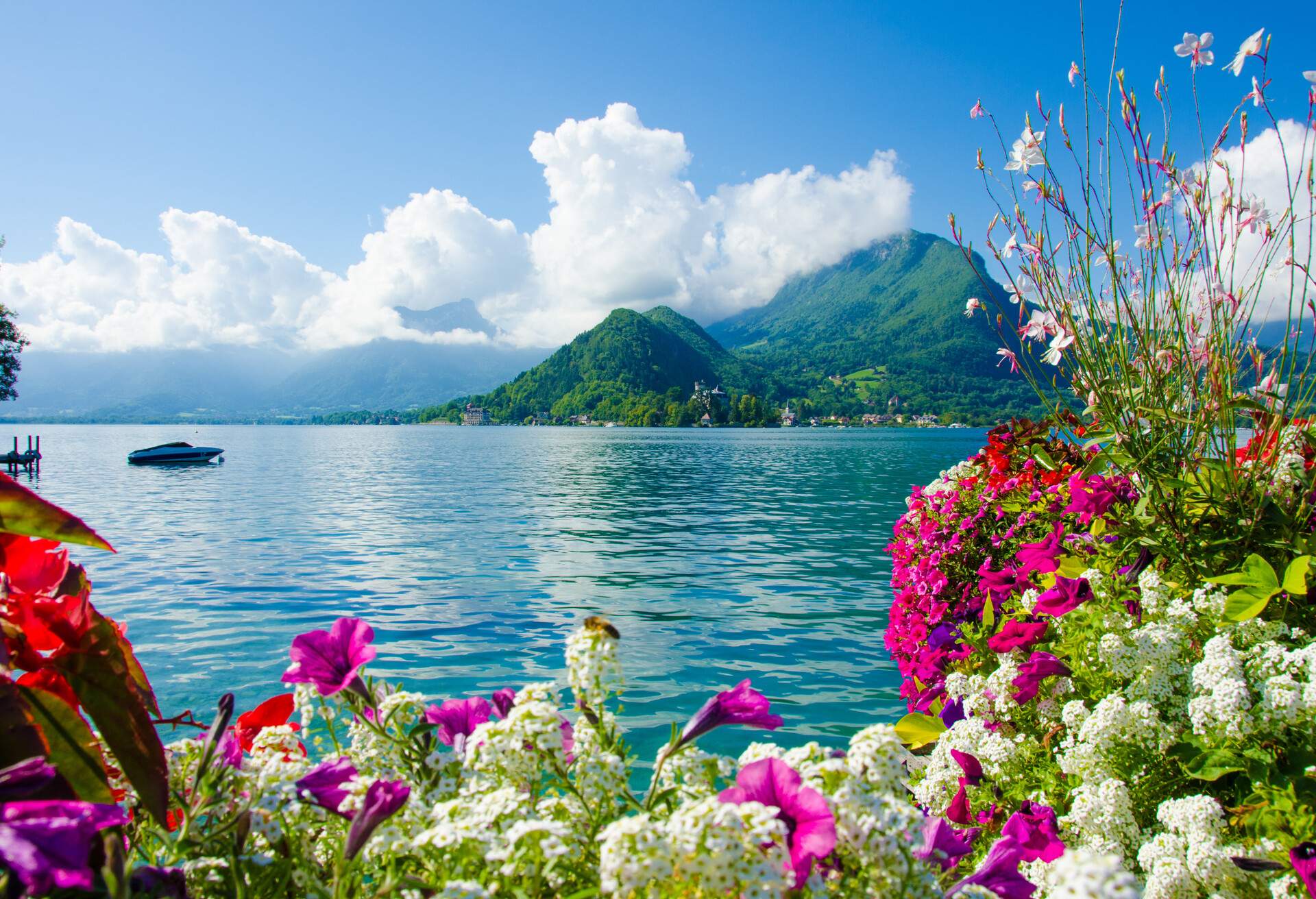 Landscape of lake annecy; Shutterstock ID 165905249