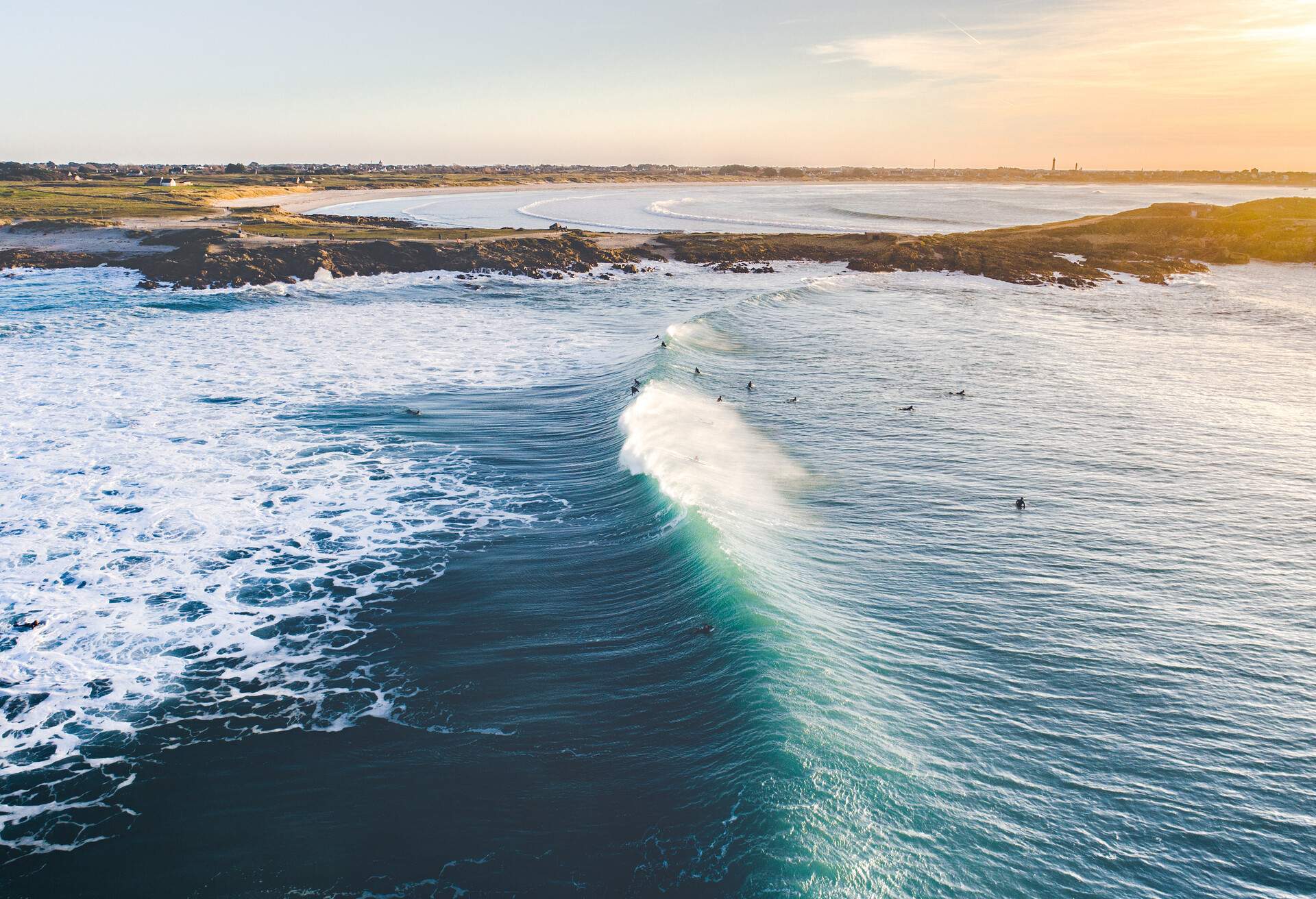 Surfers at the Pointe de la Torche