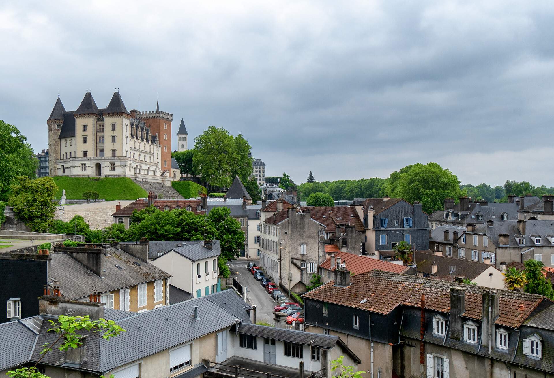 a view of castle of Pau city in France