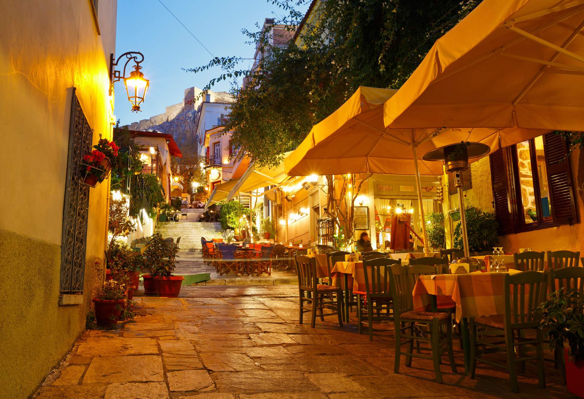 Streets of Plaka in centre of Athens, Greece.