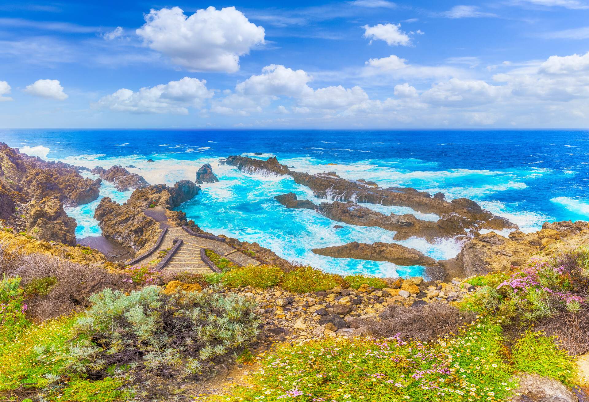 Landscape with amazing Charco del Viento in Tenerife, Canary Islands, Spain