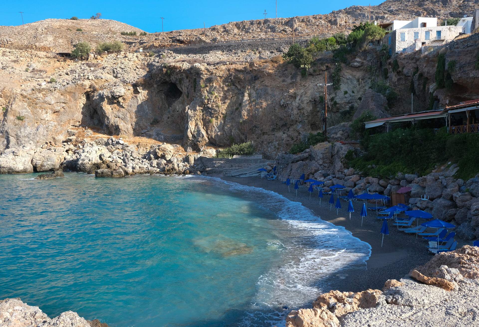 The rugged area of Chora Sfakion village is with beautiful  gorges and mountains, seas and beaches. Sfakia
