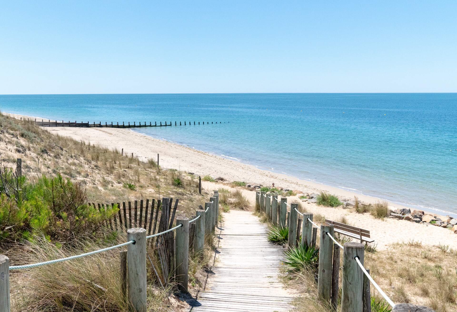 landscape from Atlantic coast from Noirmoutier French island in web banner template