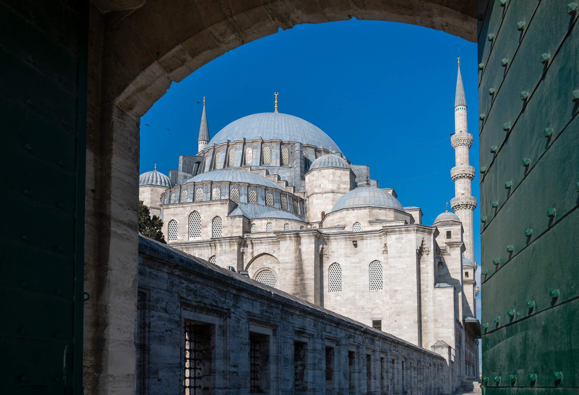 View of the Ottoman era Suleymaniye Mosque, a historic and important landmark built by the famous Ottomanarchitect Mimar Sinanin the Suleymaniye, Fatih district in Istanbul.