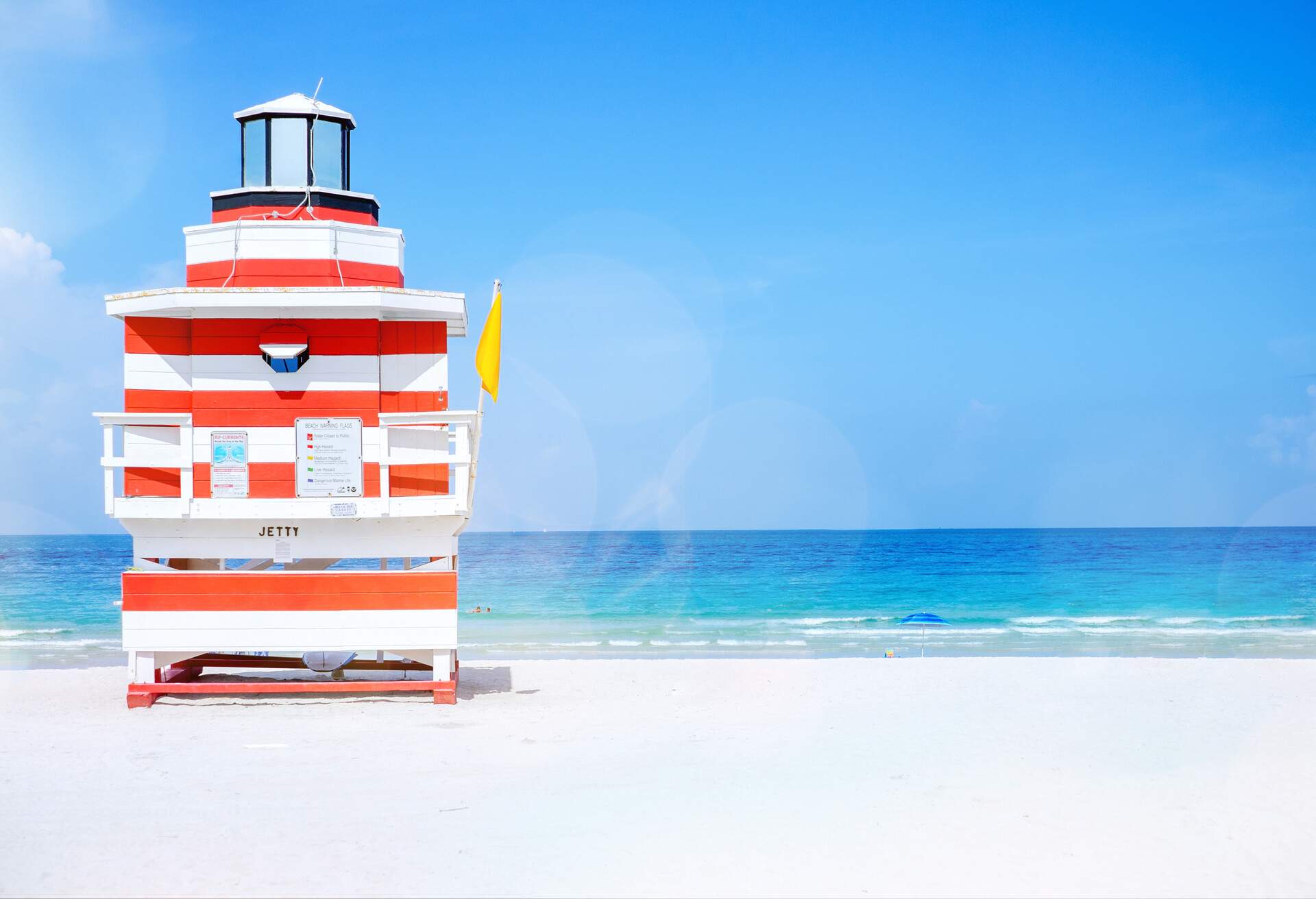 usa, florida, miami beach lifeguard tower