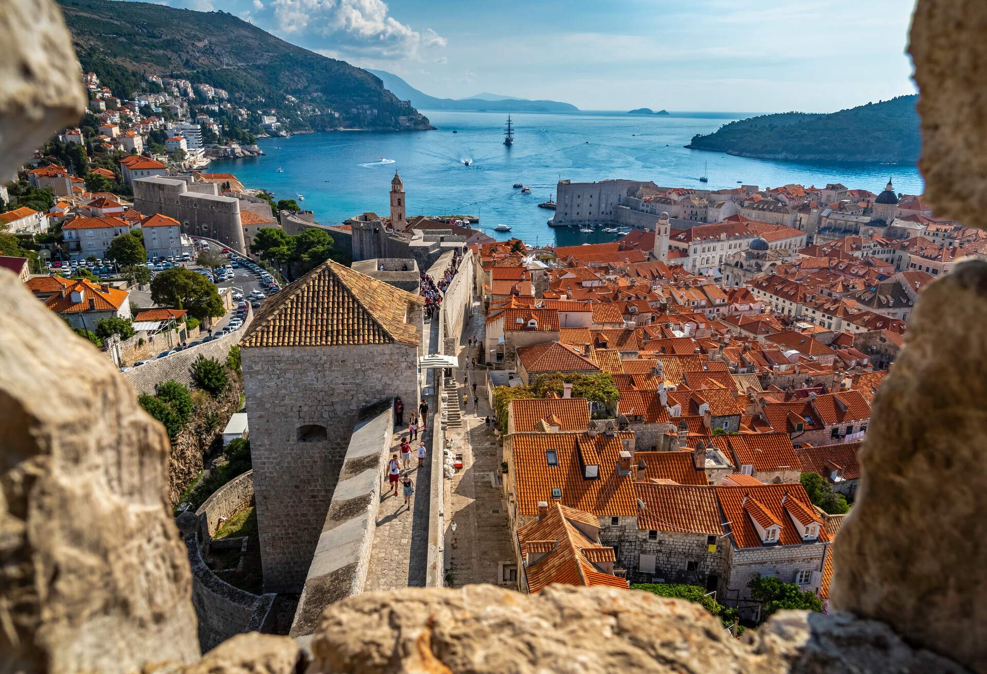 The Old City of Dubrovnik situated on the Dalmatian coast, became an important Mediterranean sea power from the 13th century onwards.