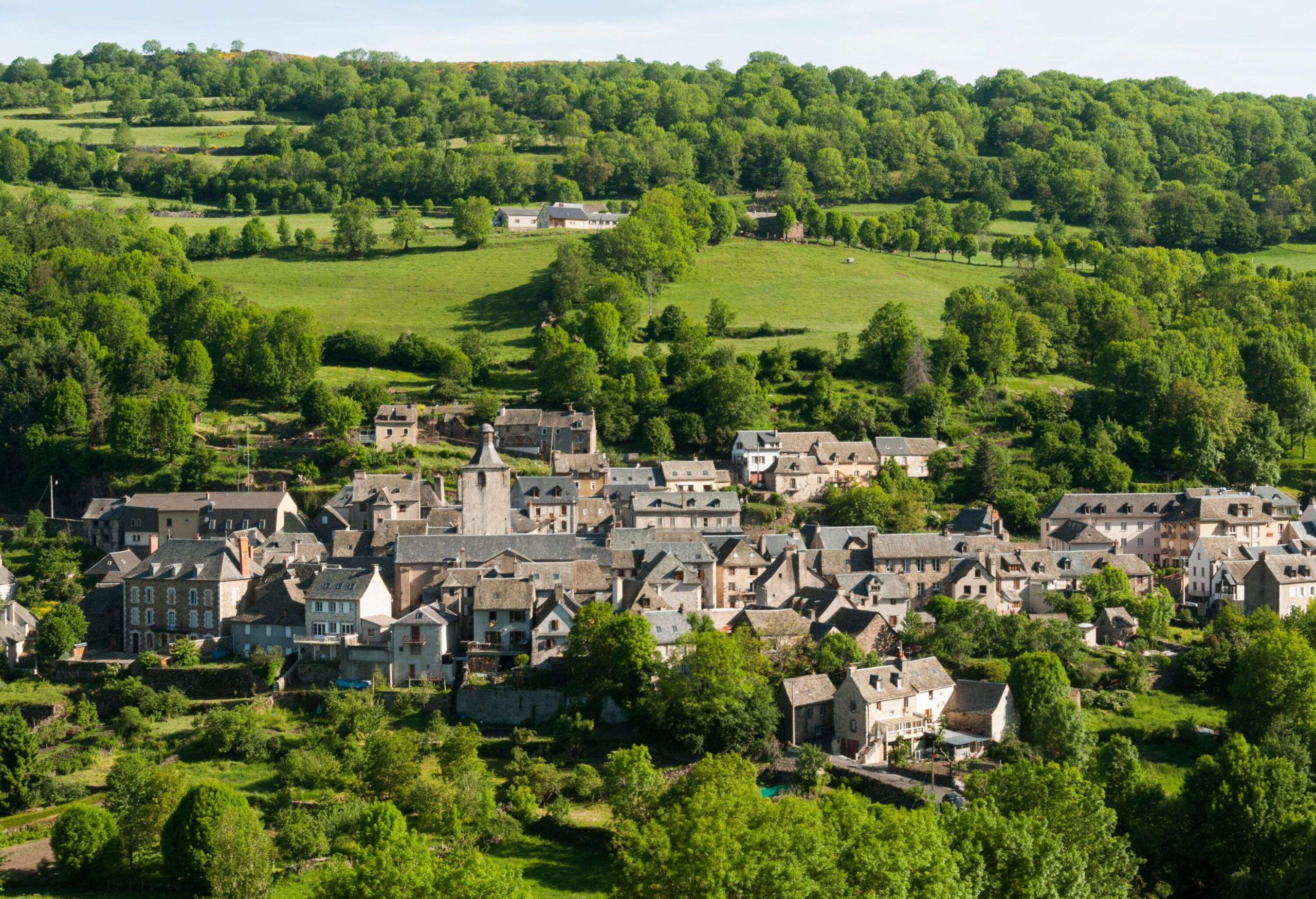 France, Aveyron, Saint Chely d'Aubrac, Town view.