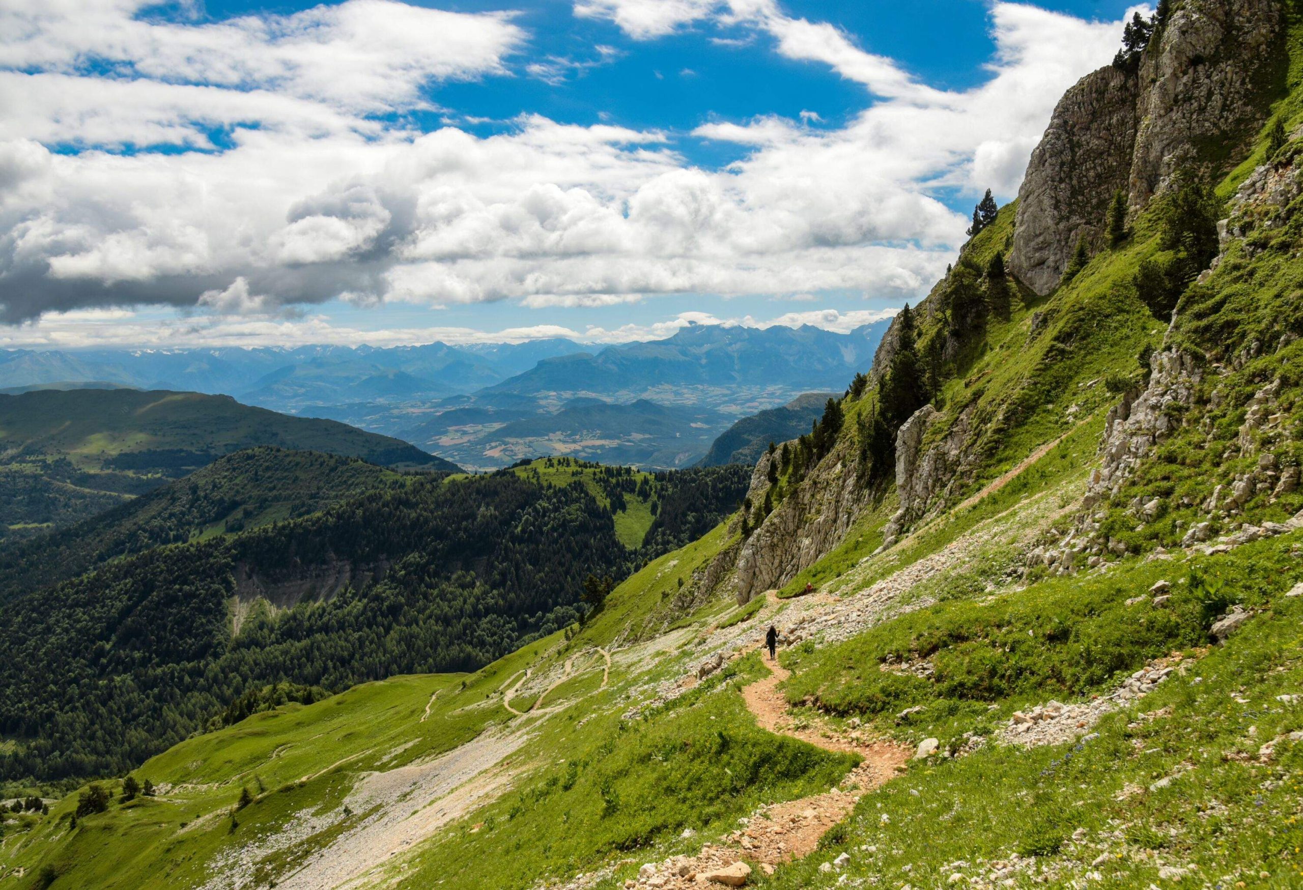 hiking landscape in the vercors moutains of france