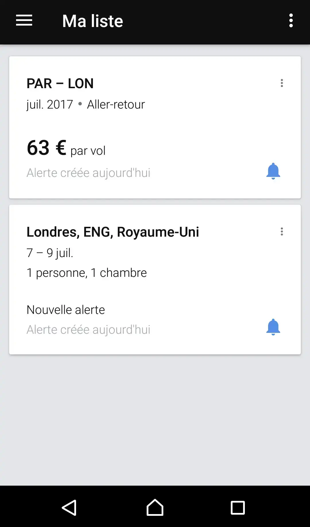 Liste de favoris