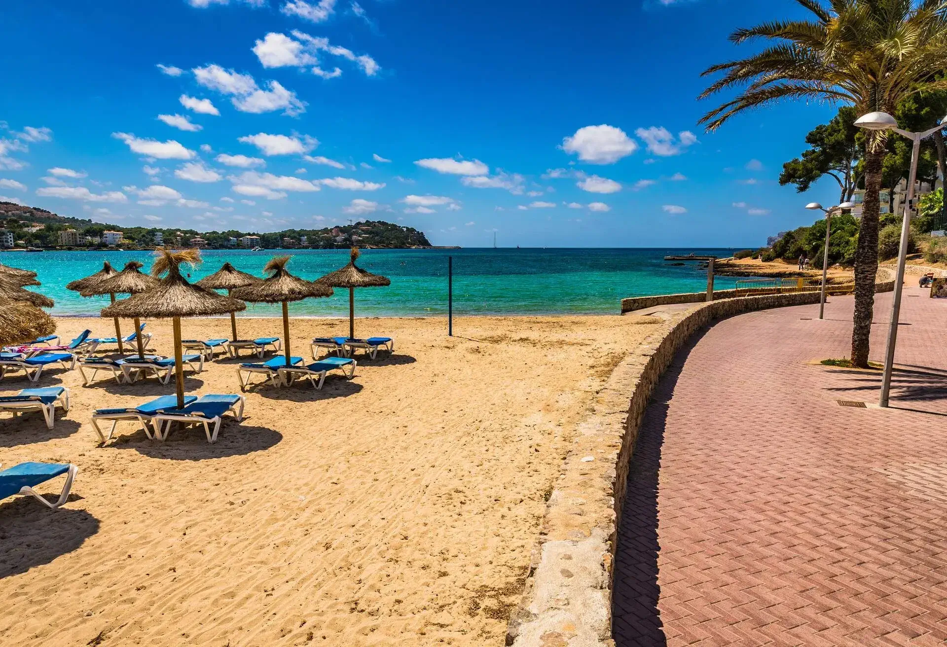 Sand beach in Santa Ponsa, Mallorca, Spain Mediterranean Sea, Balearic islands