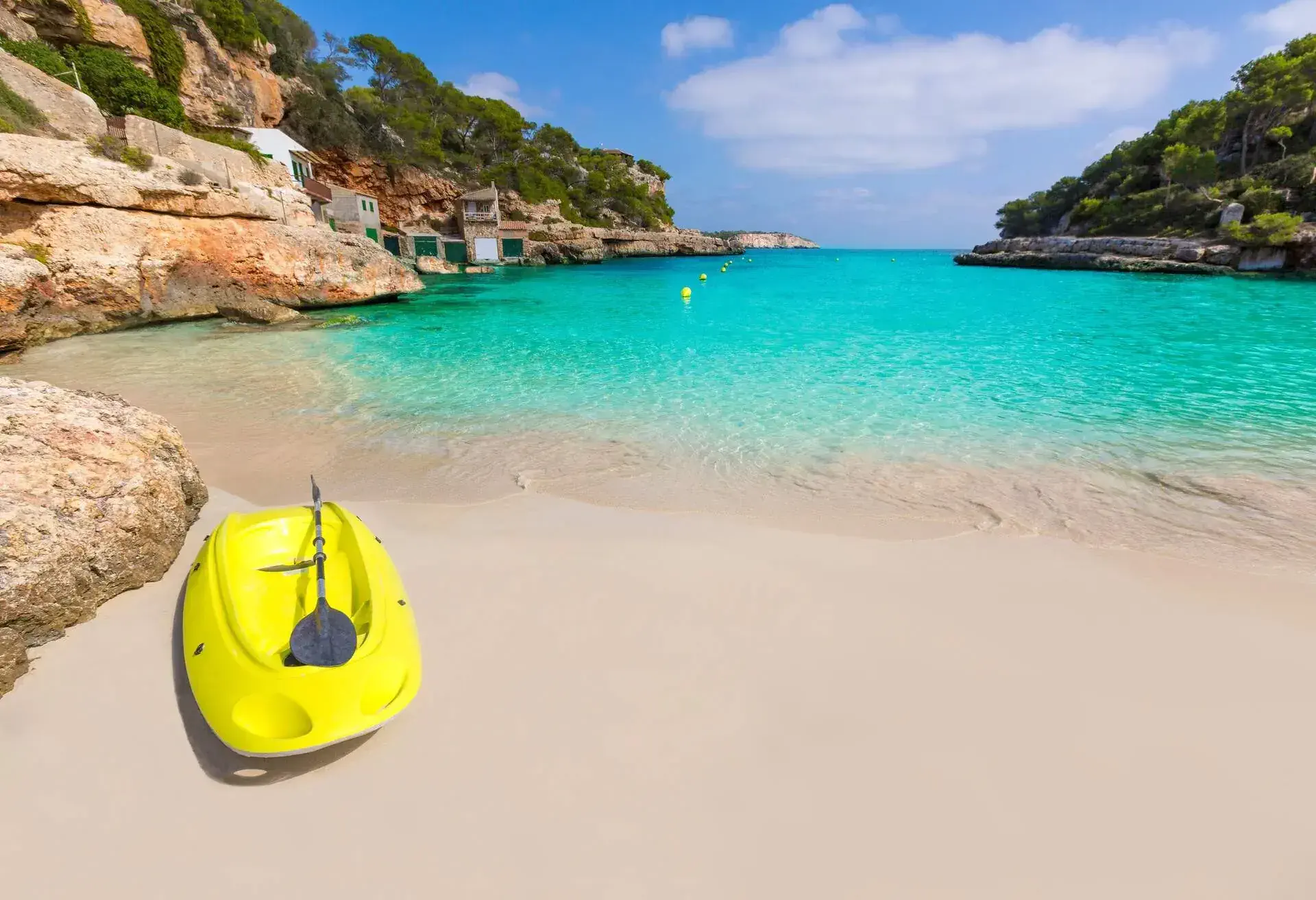 Majorca Cala Llombards Santanyi beach in Mallorca Balearic Island of Spain