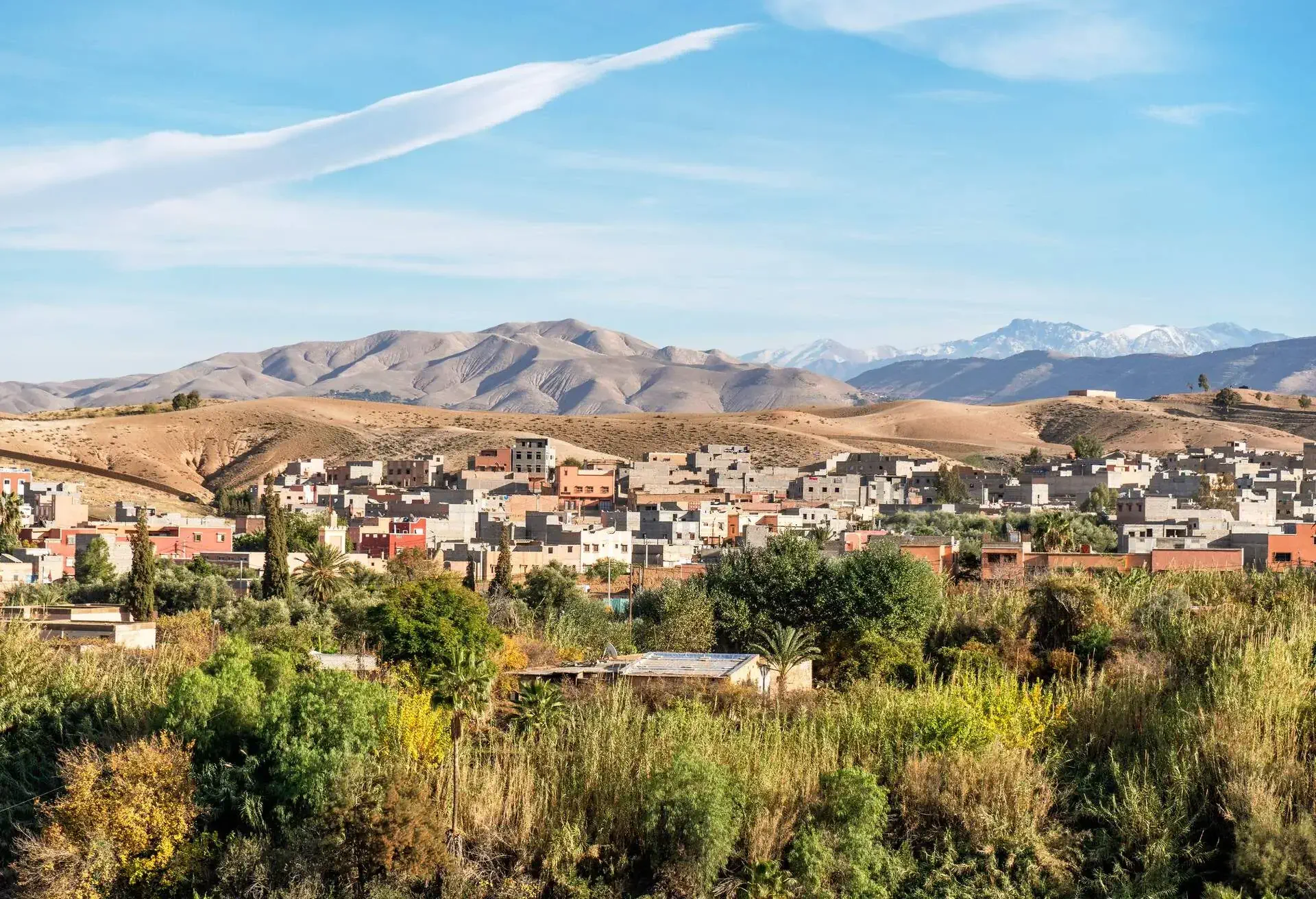 Lalla Takerkoust town located by the dam, south Marrakech, Morocco