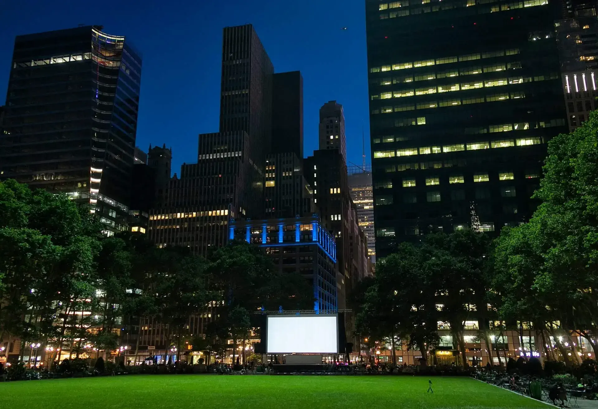 Summer cinema in Bryant Park in New York, United States 2016.