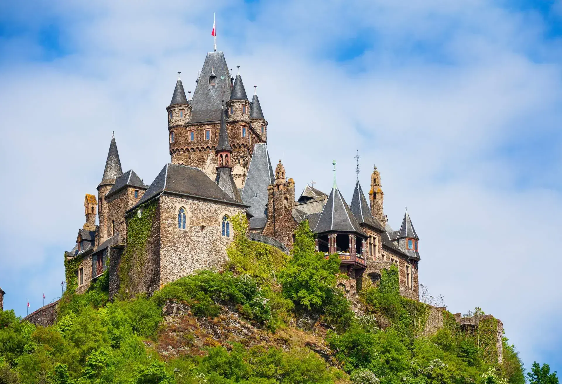 Close view of Cochem Imperial castle; Shutterstock ID 244882762