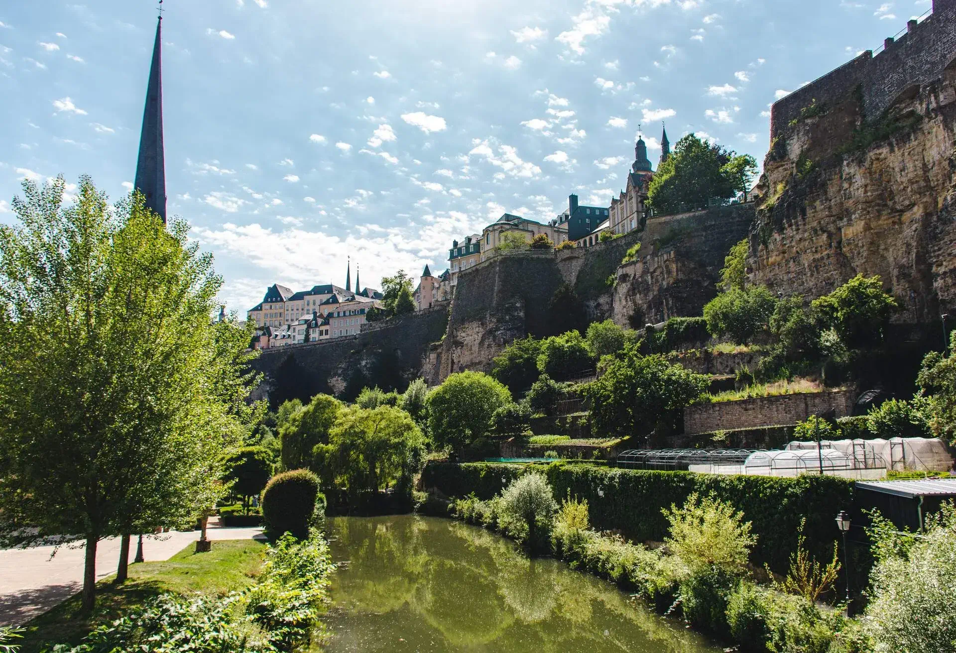 The Grund, lower part of the city in Luxembourg city, Luxembourg