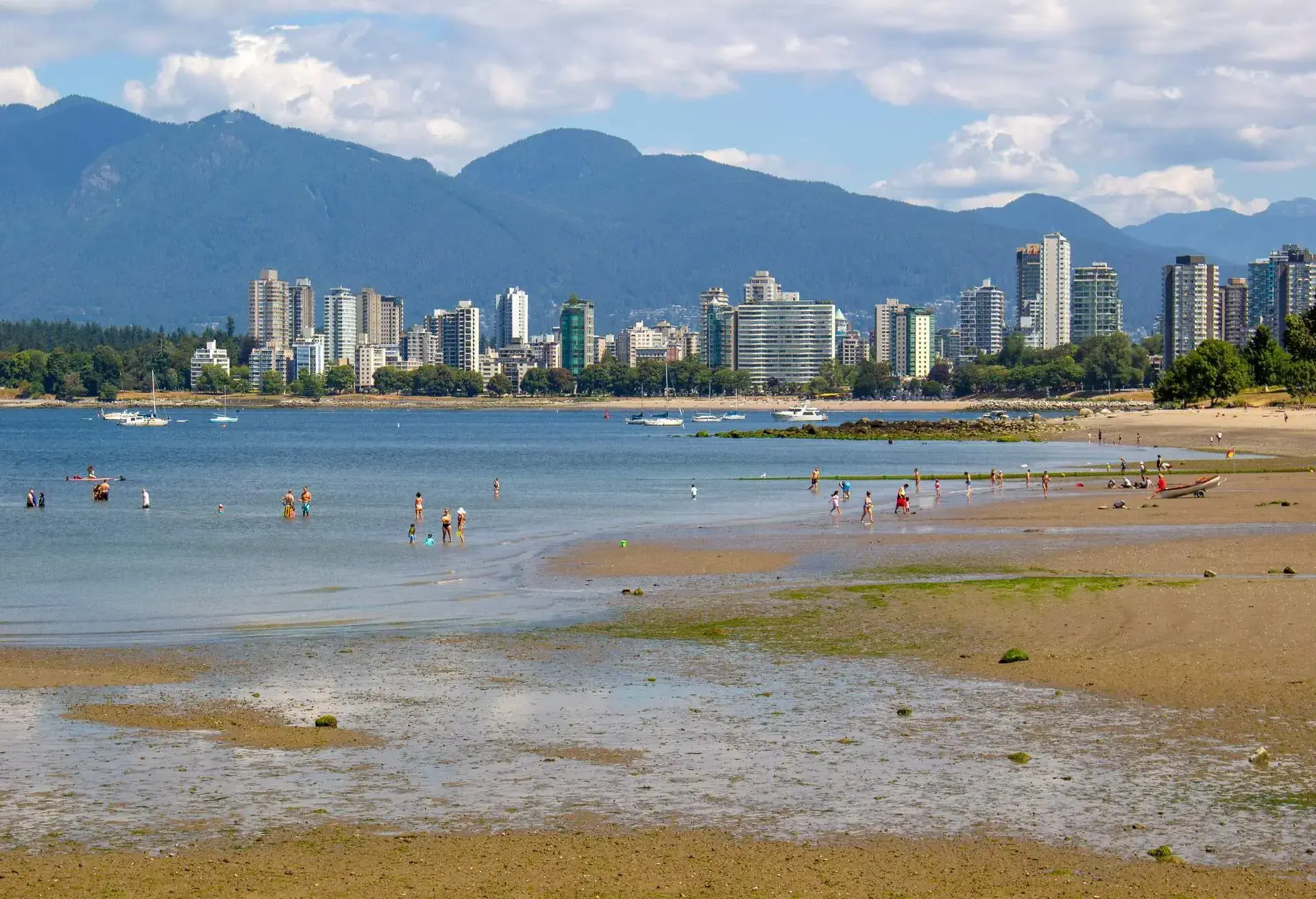 View from Kitsilano Beach in Vancouver, British Columbia, Canada.