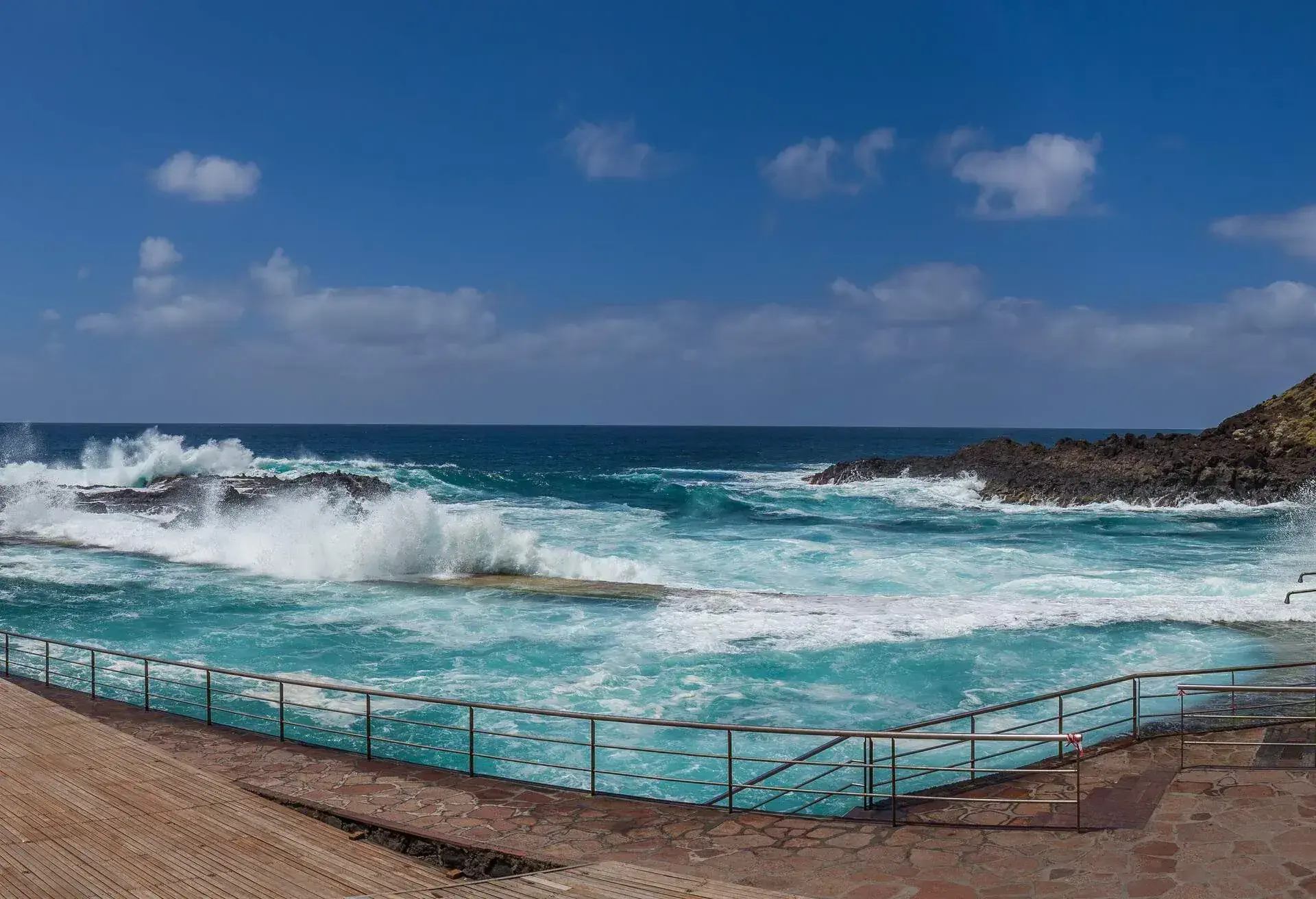 Panorama of Natural pool in Mesa del Mar, Tenerife, Canary Islands, Spain