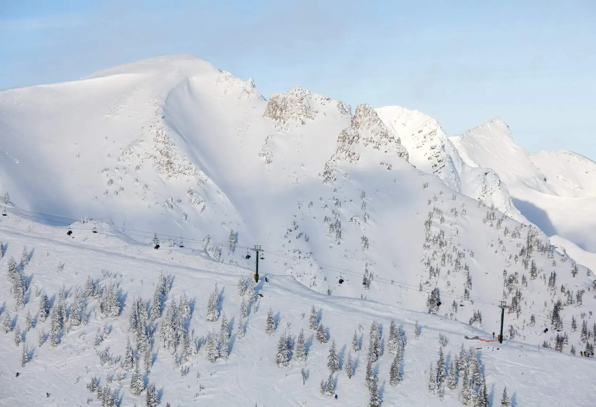The incredible Ozone area and the Stairway to Heaven Chairlift at Kicking Horse Mountain Resort near Golden, British Columbia, Canada.