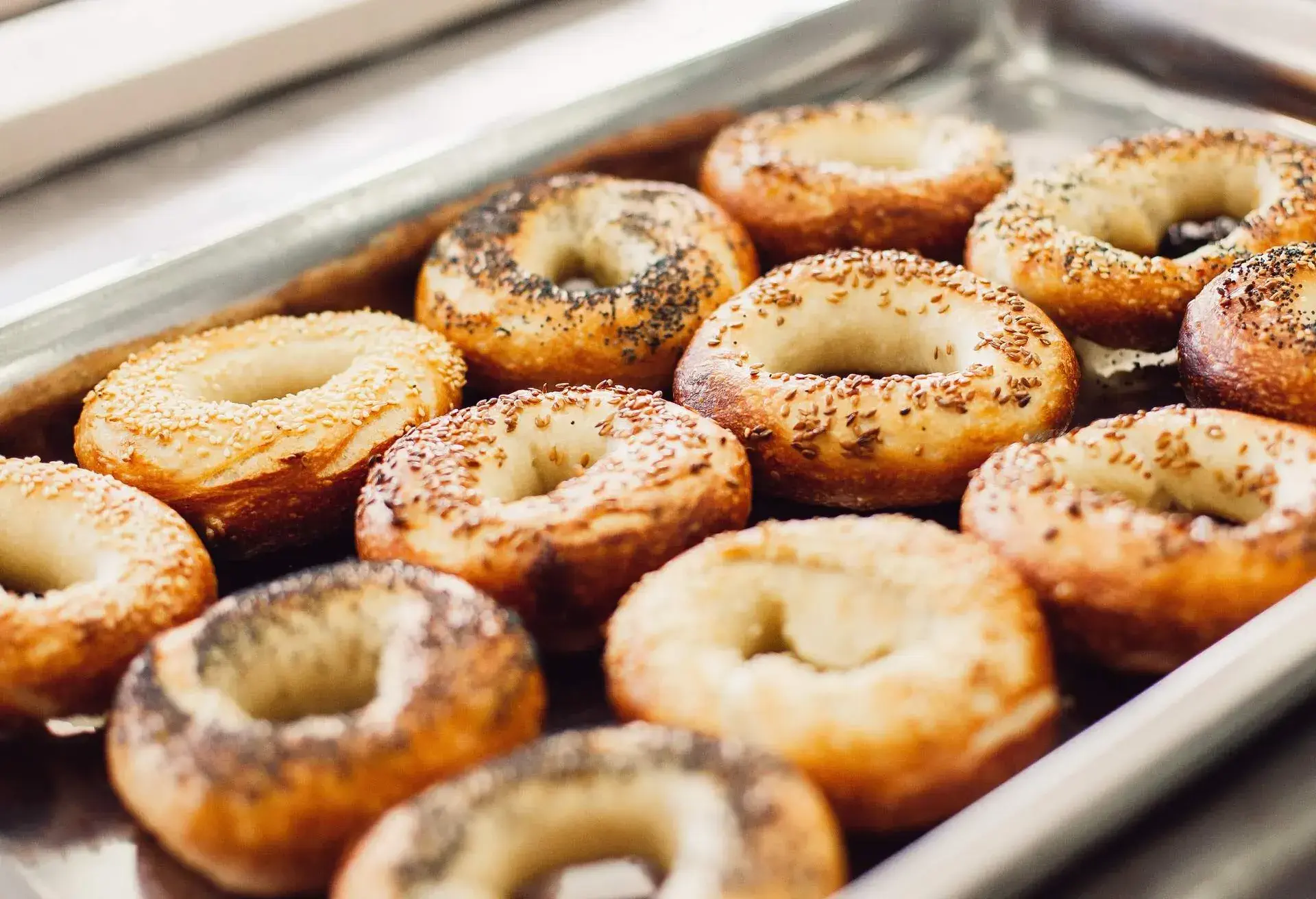 Stacked Freshly Baked Bread Bagels; Shutterstock ID 720919144