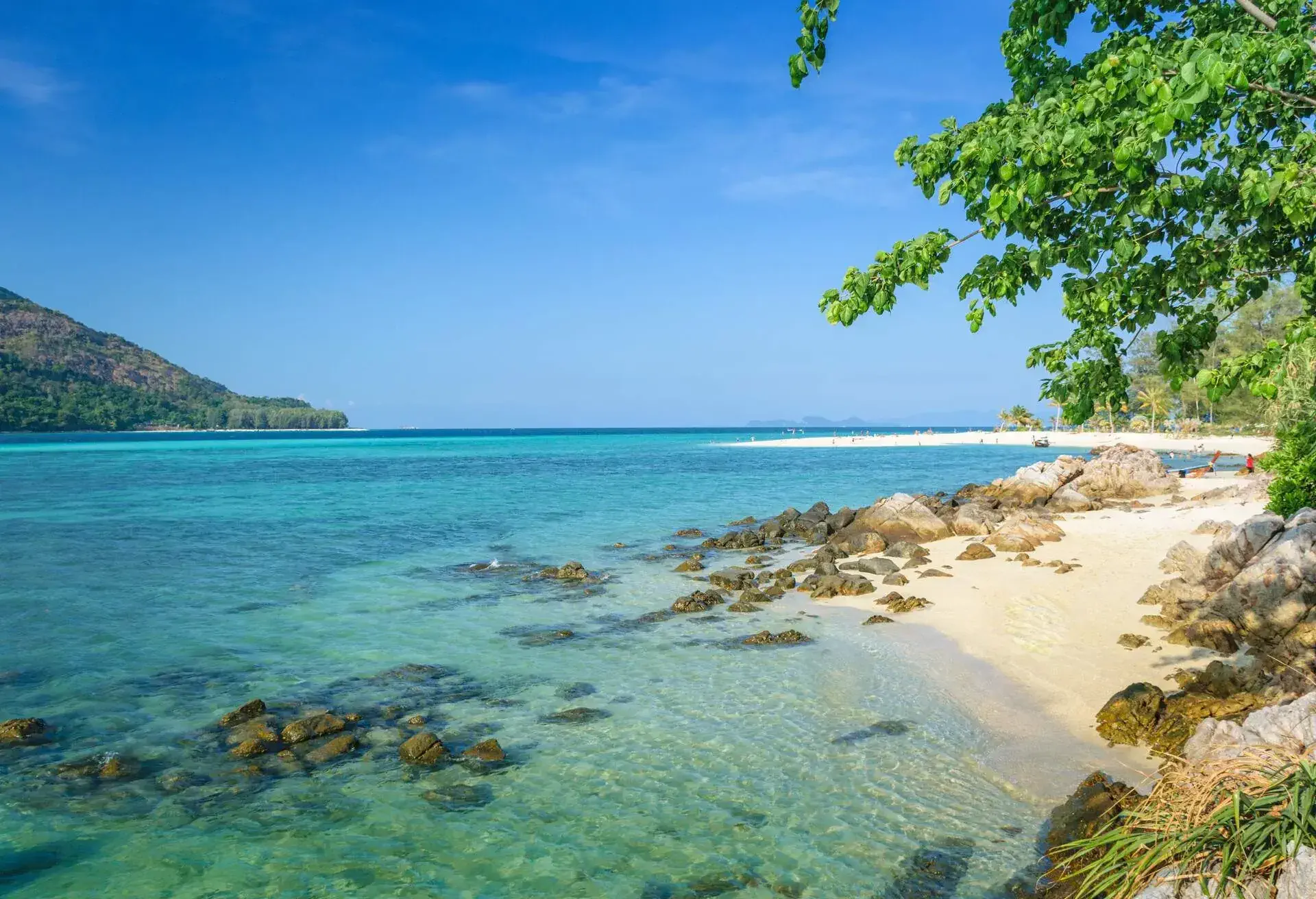 Scenic View Tropical Beach Against Sky in Koh Lipe island, Satun Province, South, Thailand, Asia